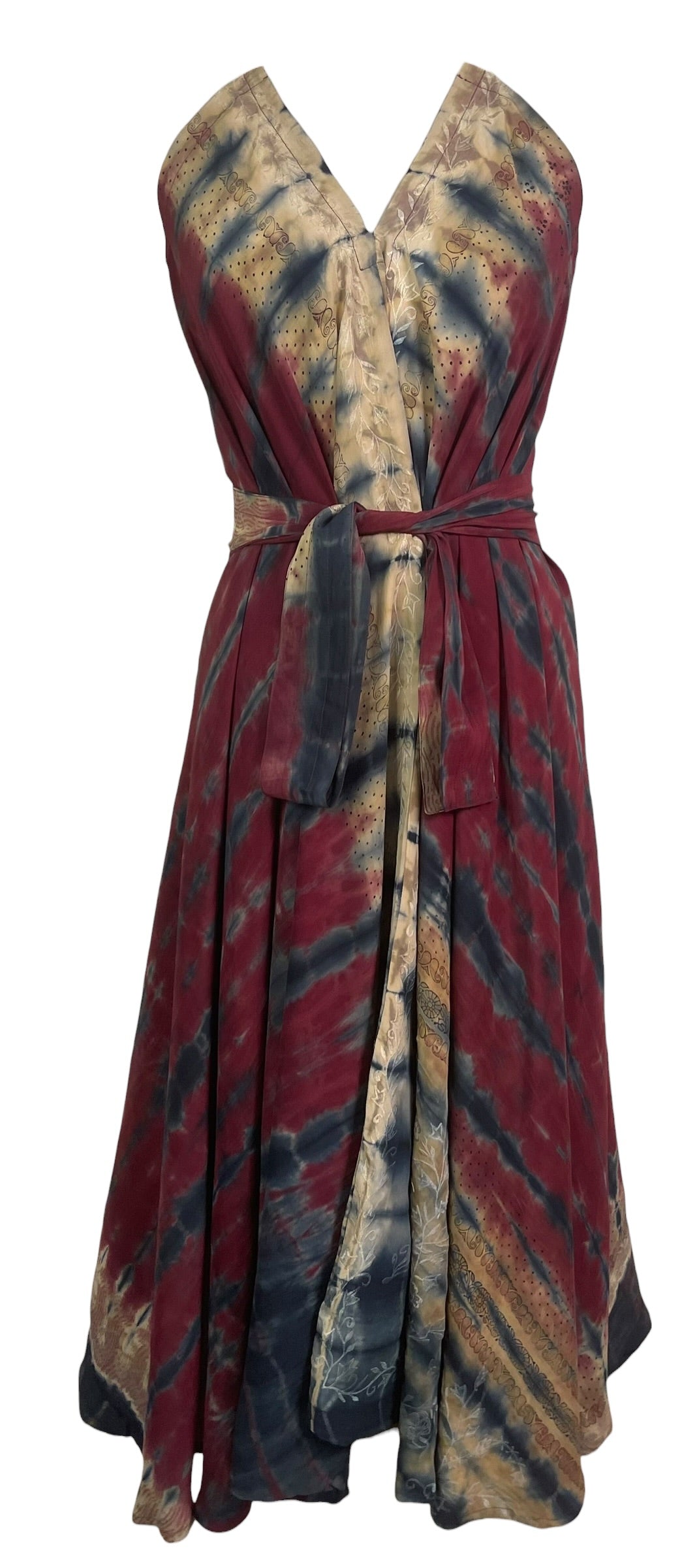 PRC8991 Avatar Pure Silk Maxi Dress with Belt