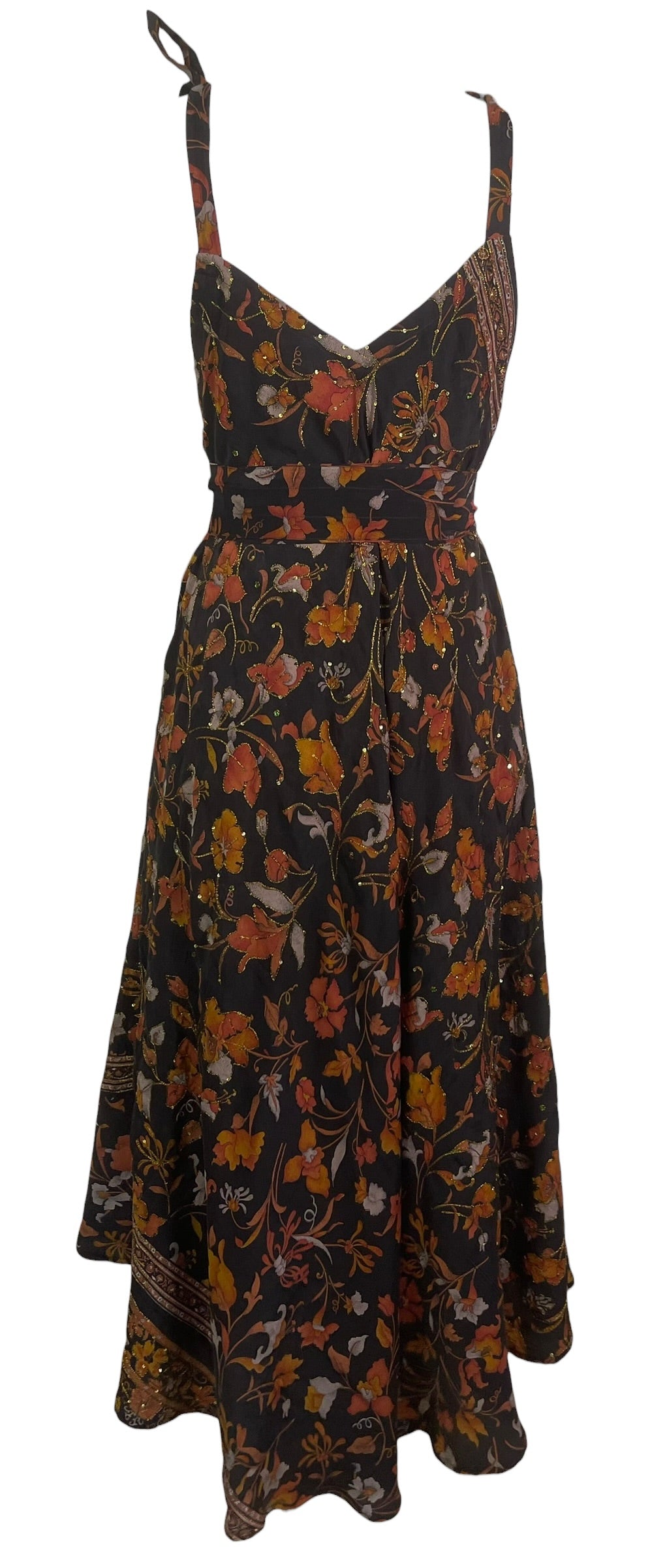PRC8988 Avatar Pure Silk Maxi Dress with Belt