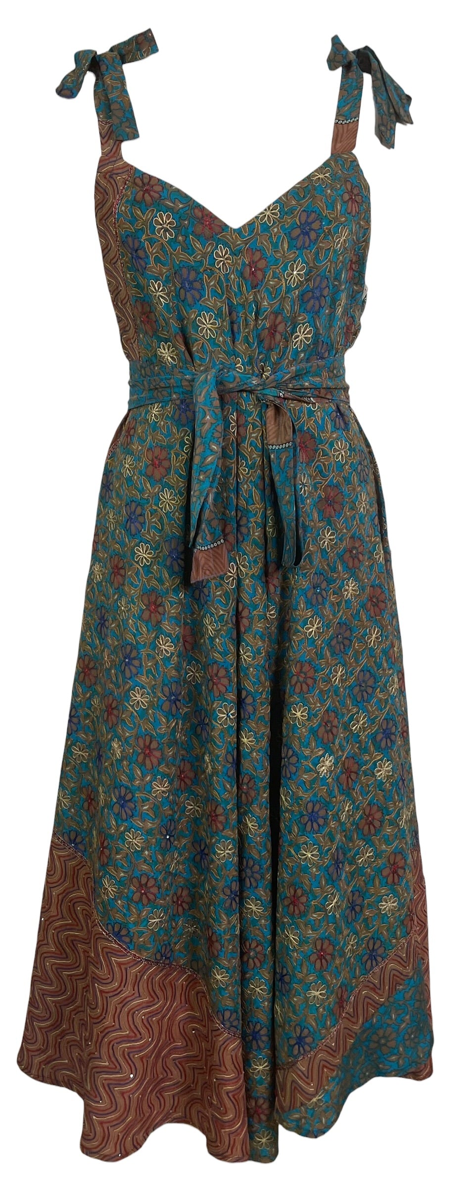 PRC8997 Avatar Pure Silk Maxi Dress with Belt