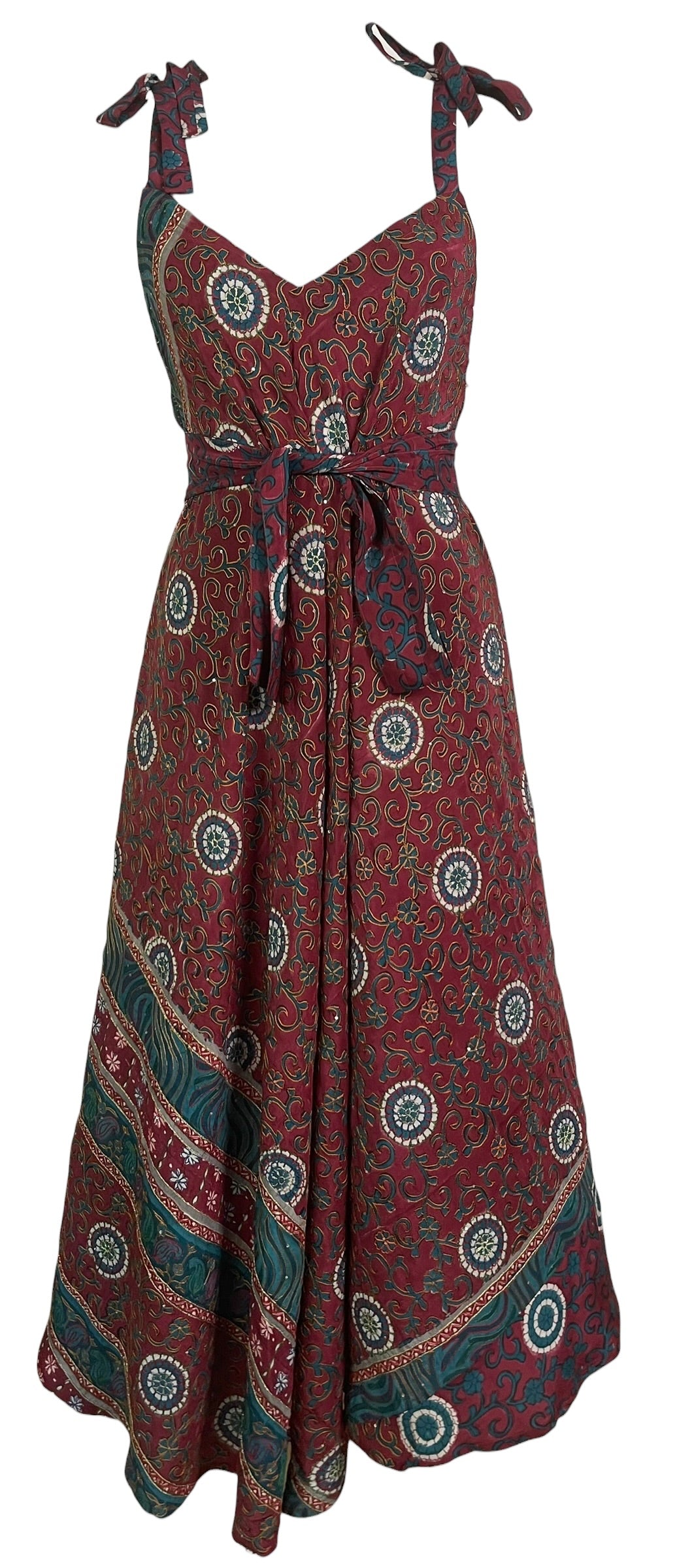 PRC8999 Avatar Pure Silk Maxi Dress with Belt
