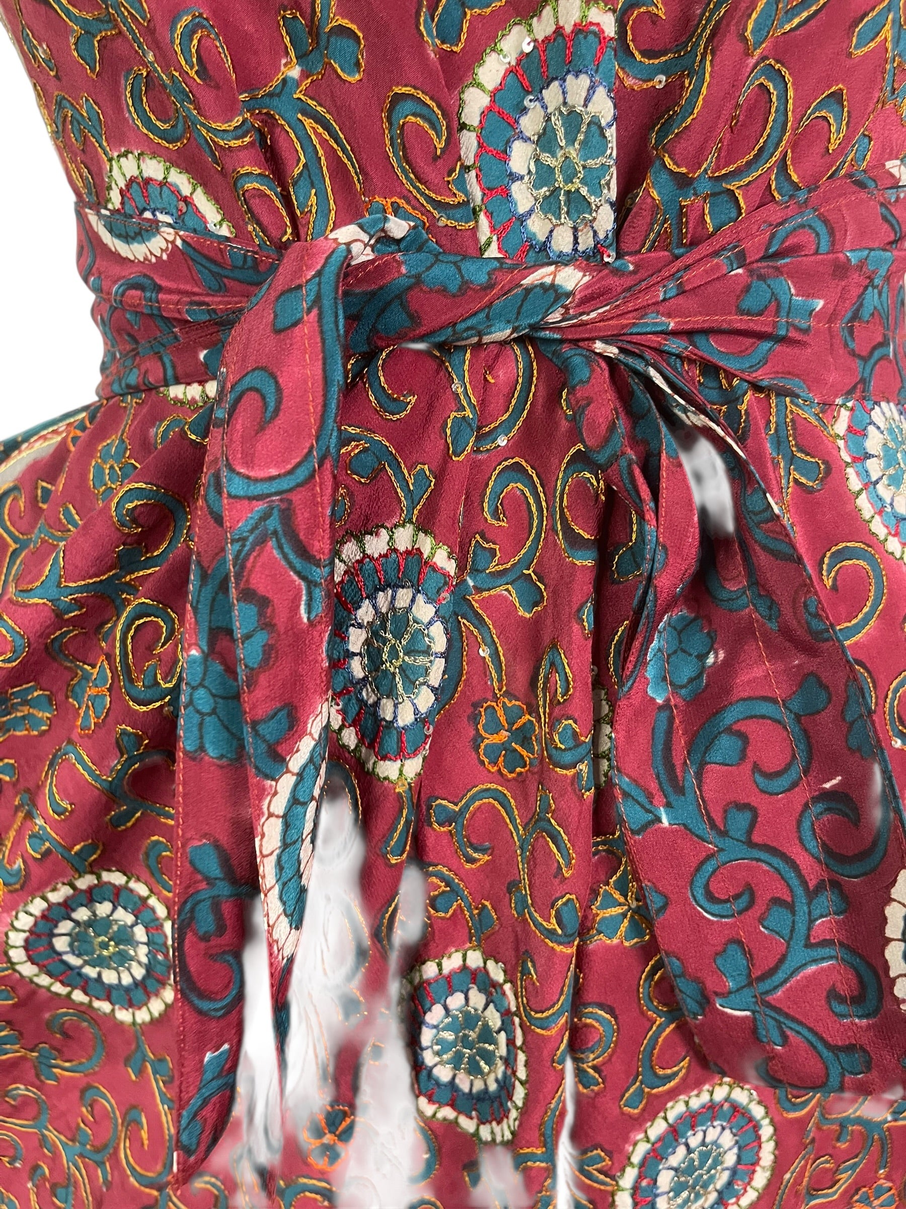 PRC8999 Avatar Pure Silk Maxi Dress with Belt