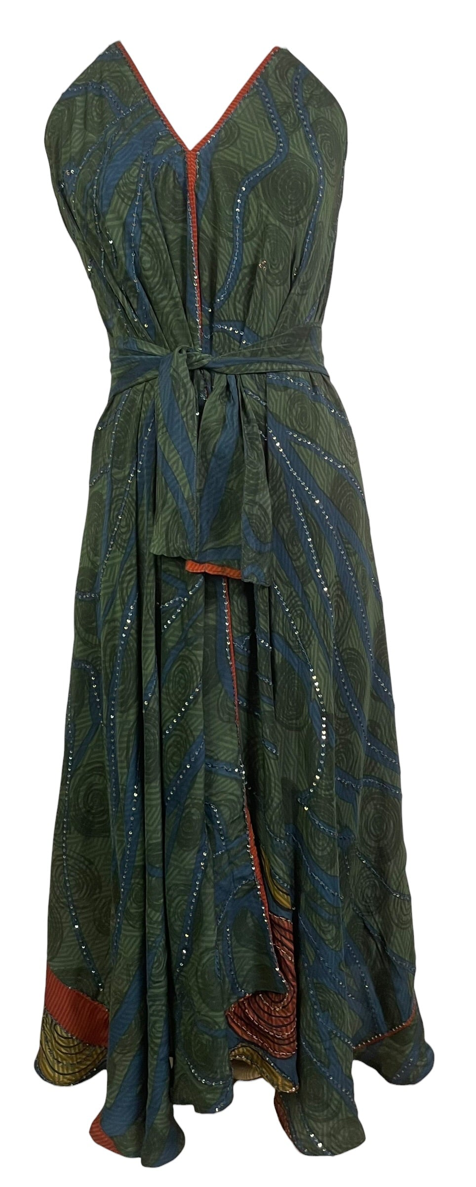 PRC8986 Avatar Pure Silk Maxi Dress with Belt