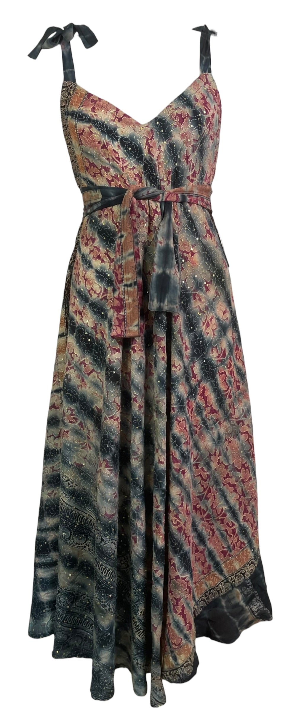 PRC8998 Avatar Pure Silk Maxi Dress with Belt