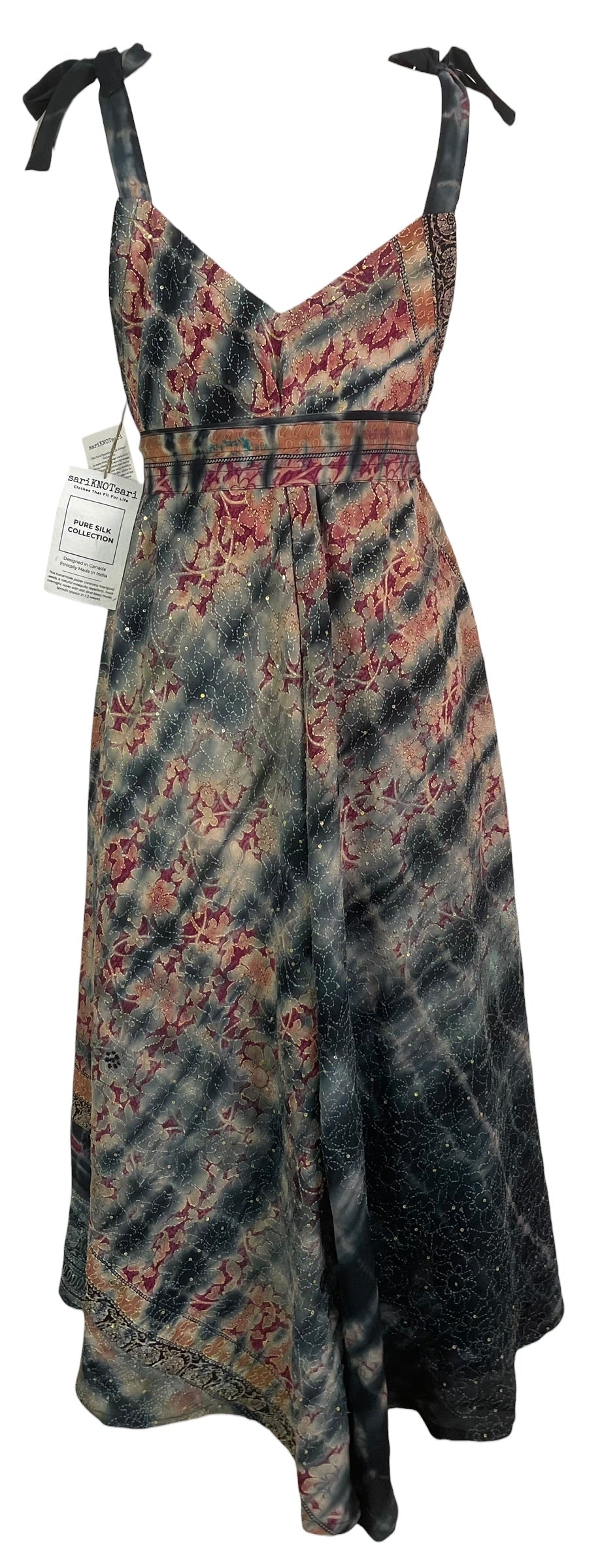 PRC8998 Avatar Pure Silk Maxi Dress with Belt
