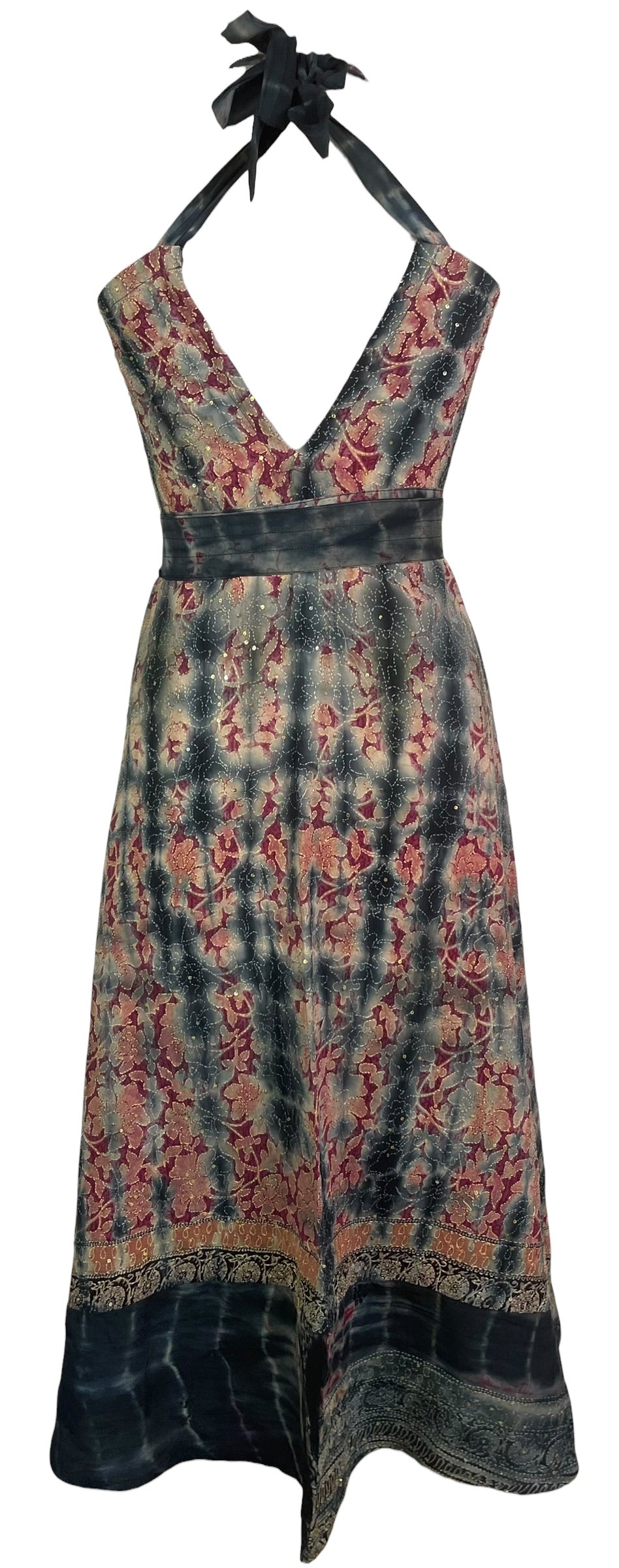 PRC8998 Avatar Pure Silk Maxi Dress with Belt