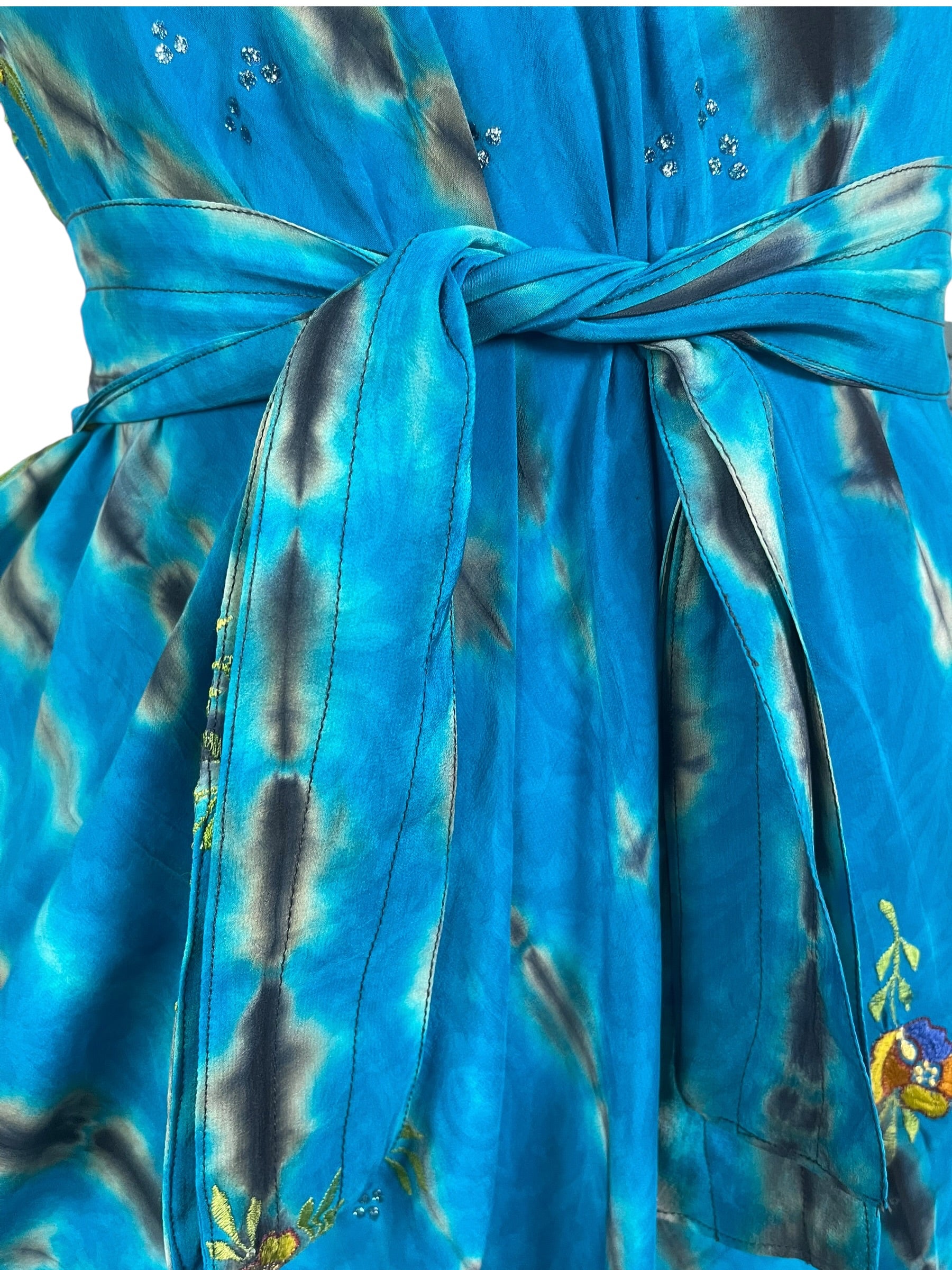 PRC8992 Avatar Pure Silk Maxi Dress with Belt