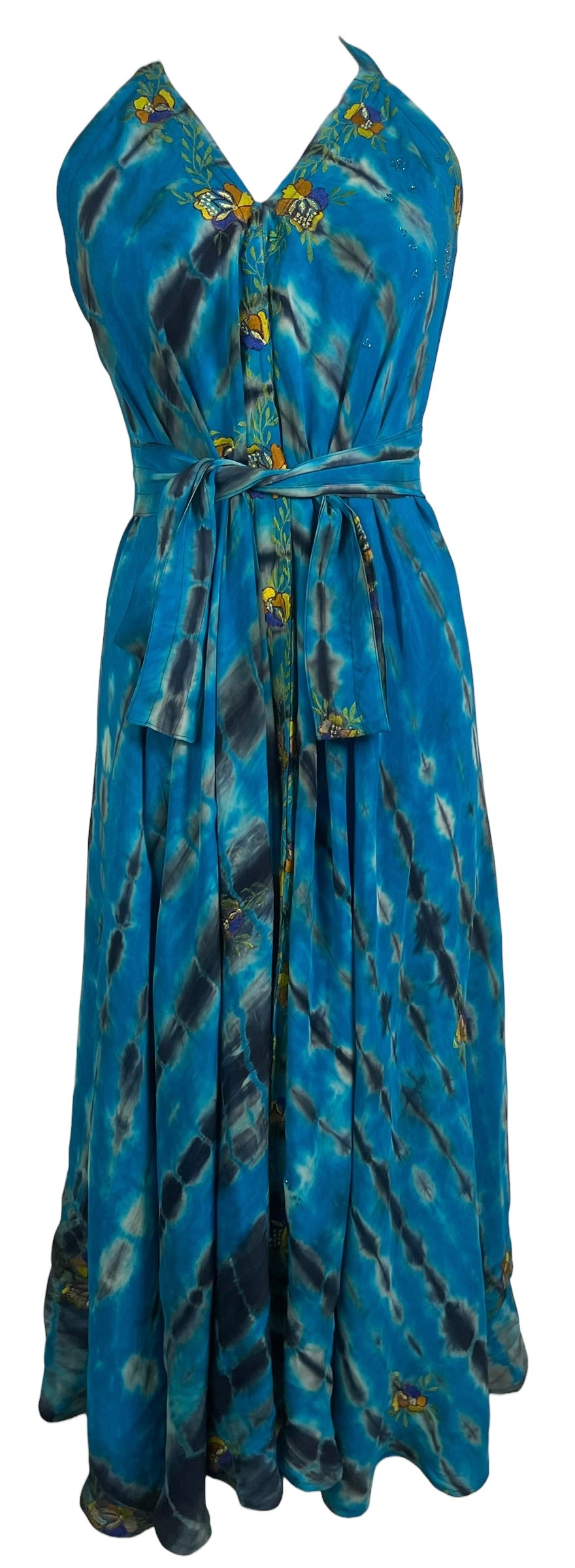 PRC8992 Avatar Pure Silk Maxi Dress with Belt