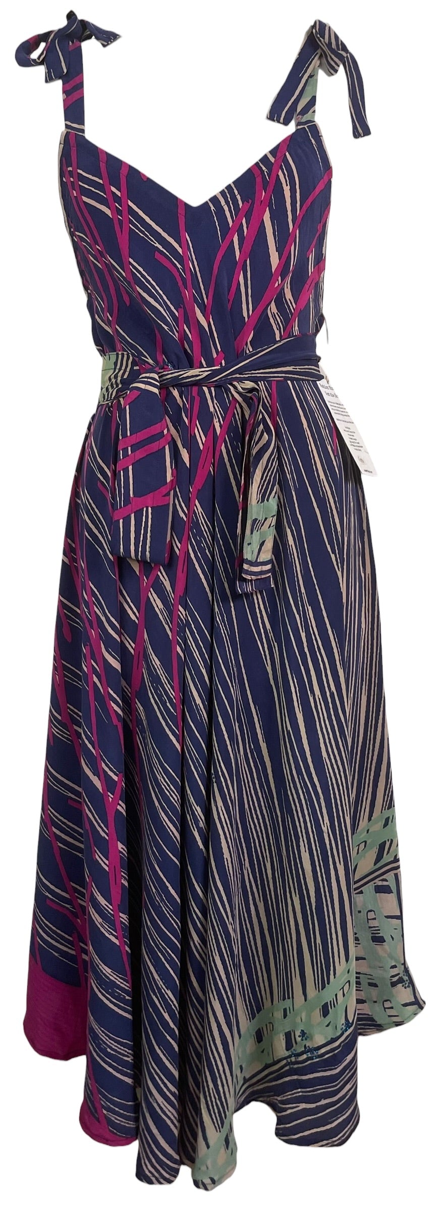 PRC8984 Wabi Sabi Pure Silk Maxi Dress with Belt