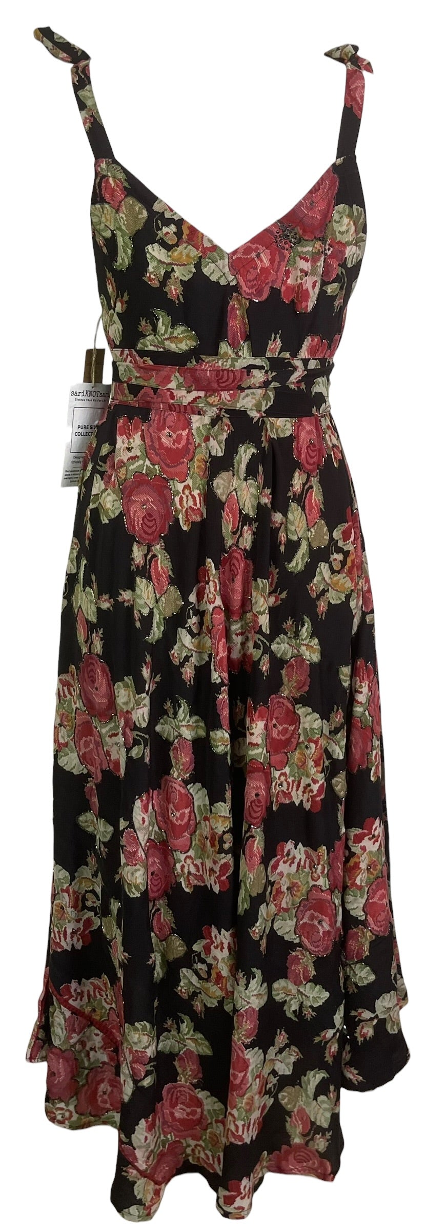 PRC8983 Wabi Sabi Pure Silk Maxi Dress with Belt