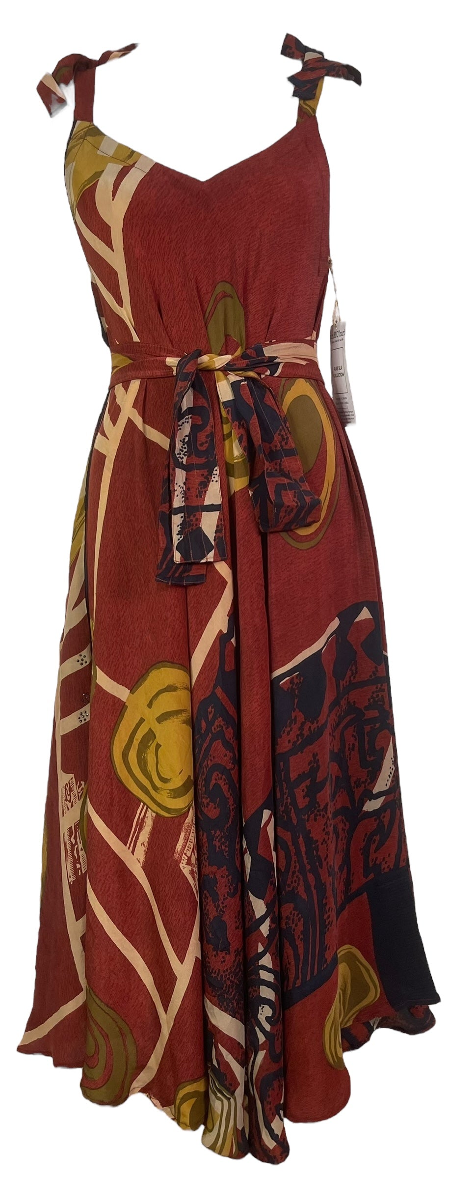 PRC7763 Avatar Pure Silk Maxi Dress with Belt