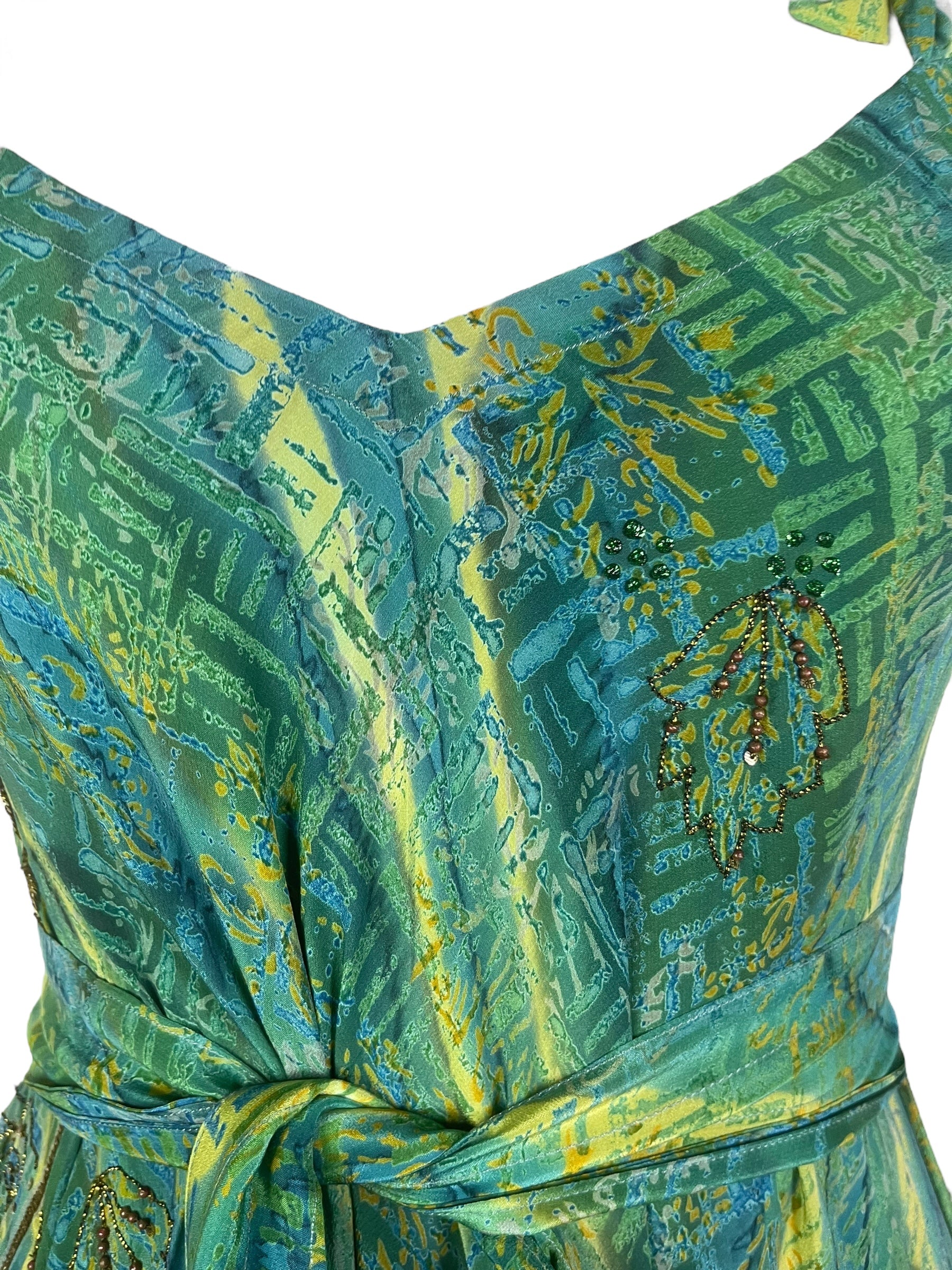 PRC7752 Avatar Pure Silk Maxi Dress with Belt