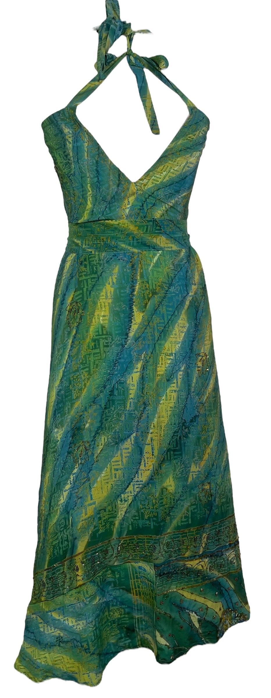 PRC7752 Avatar Pure Silk Maxi Dress with Belt