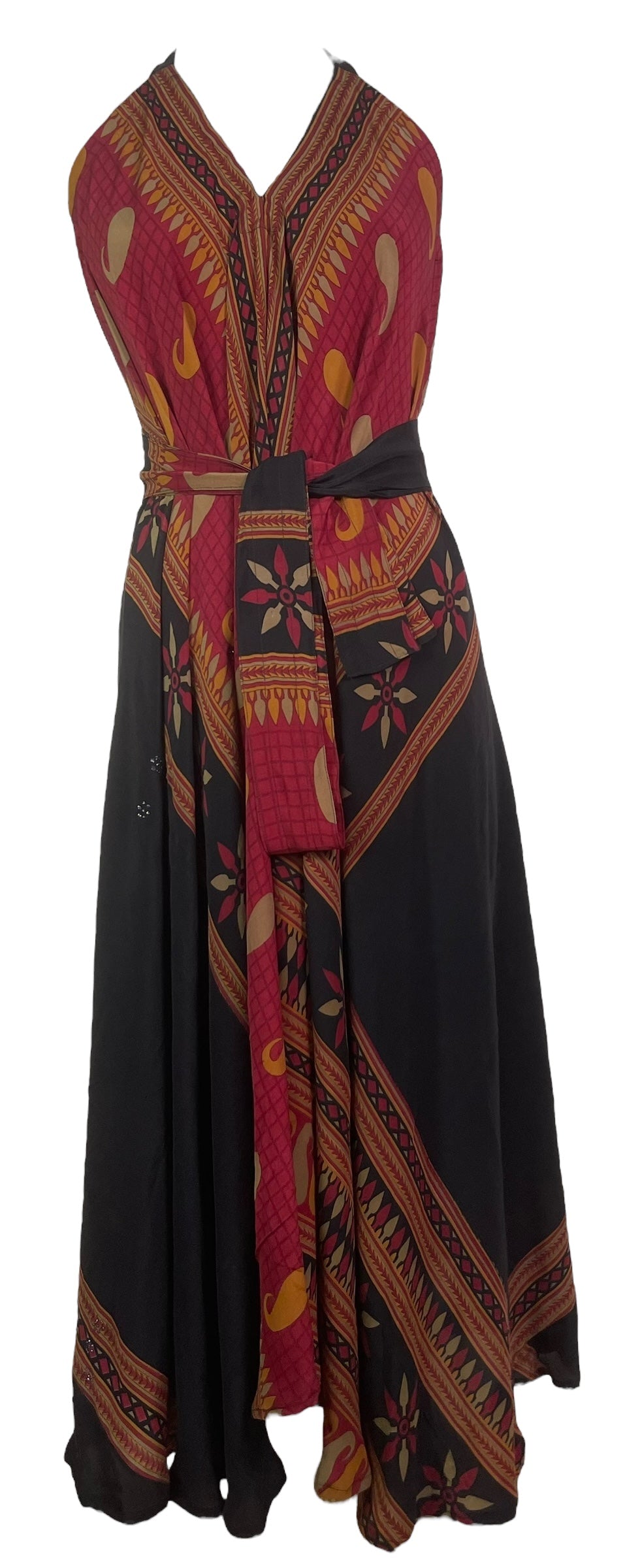 PRC8293 Avatar Pure Silk Maxi Dress with Belt