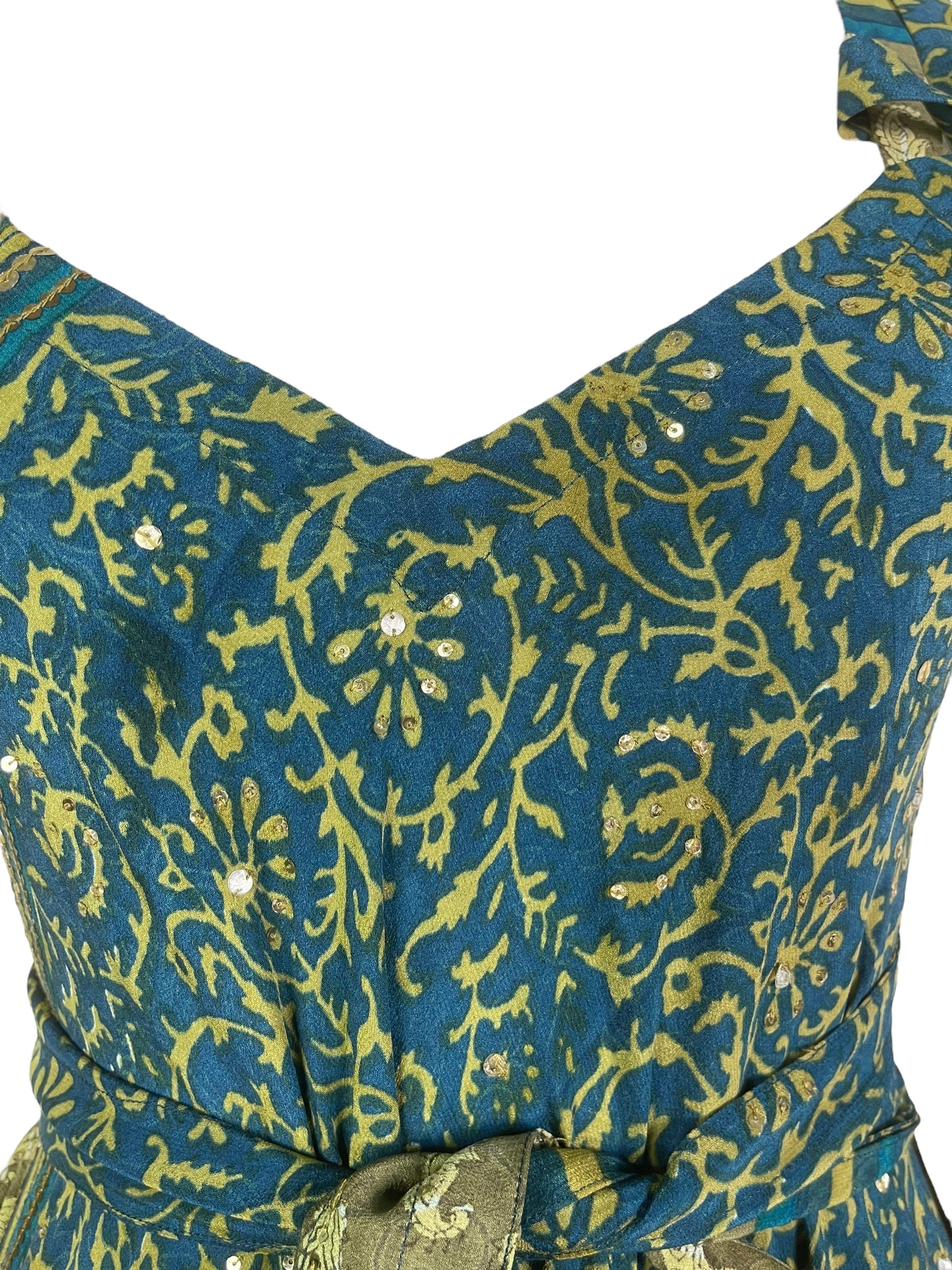 PRC7753 Avatar Pure Silk Maxi Dress with Belt