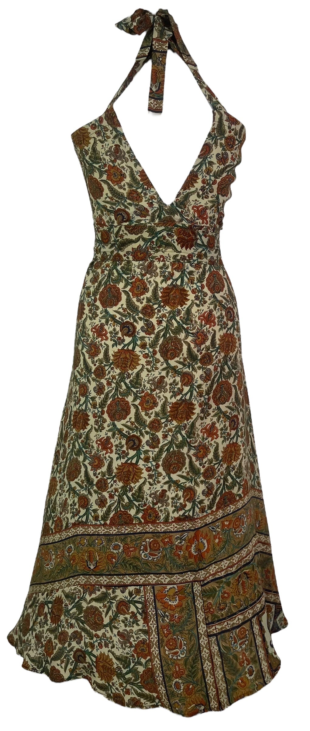 PRC8291 Avatar Pure Silk Maxi Dress with Belt by DECEMBER2025 – Handmade ethical Maxi Dress from sariKNOTsari using upcycled silk. Designed in Canada for travel and slow fashion, loved from Toronto to LA to Sydney.