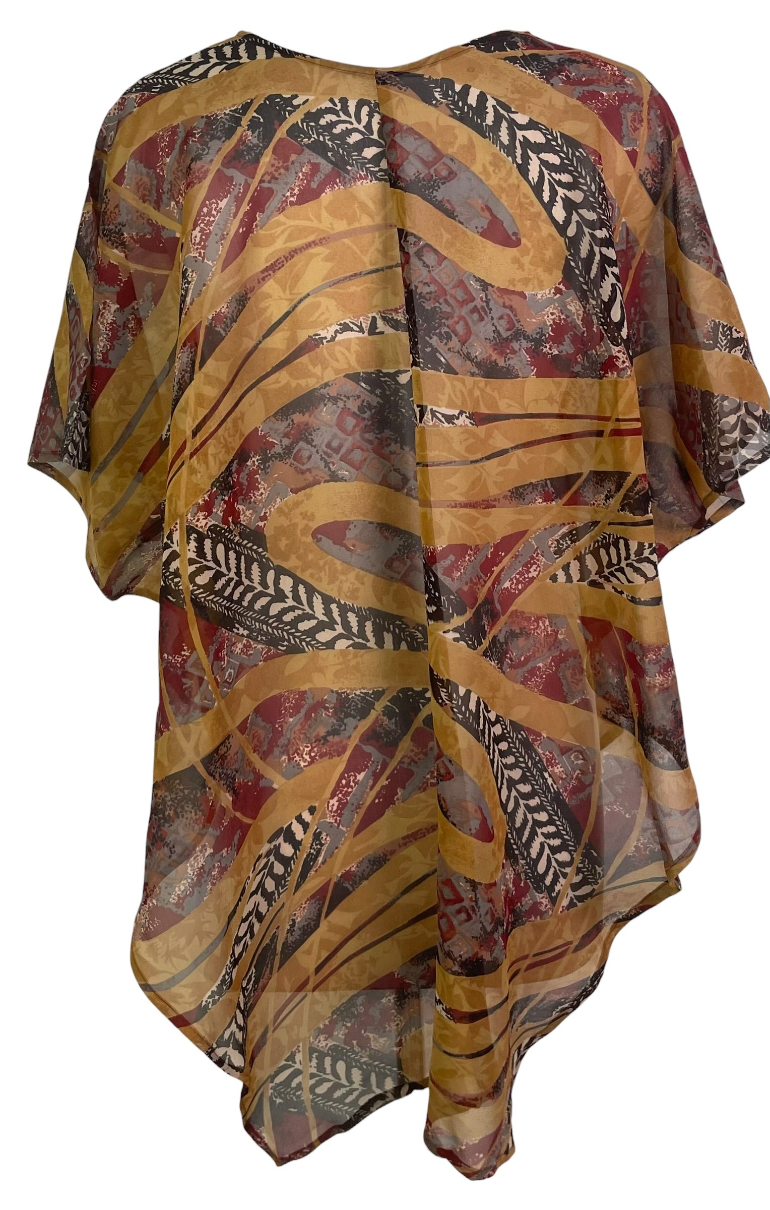 PRG8963 Sheer Avatar Pure Silk Waterfall Top