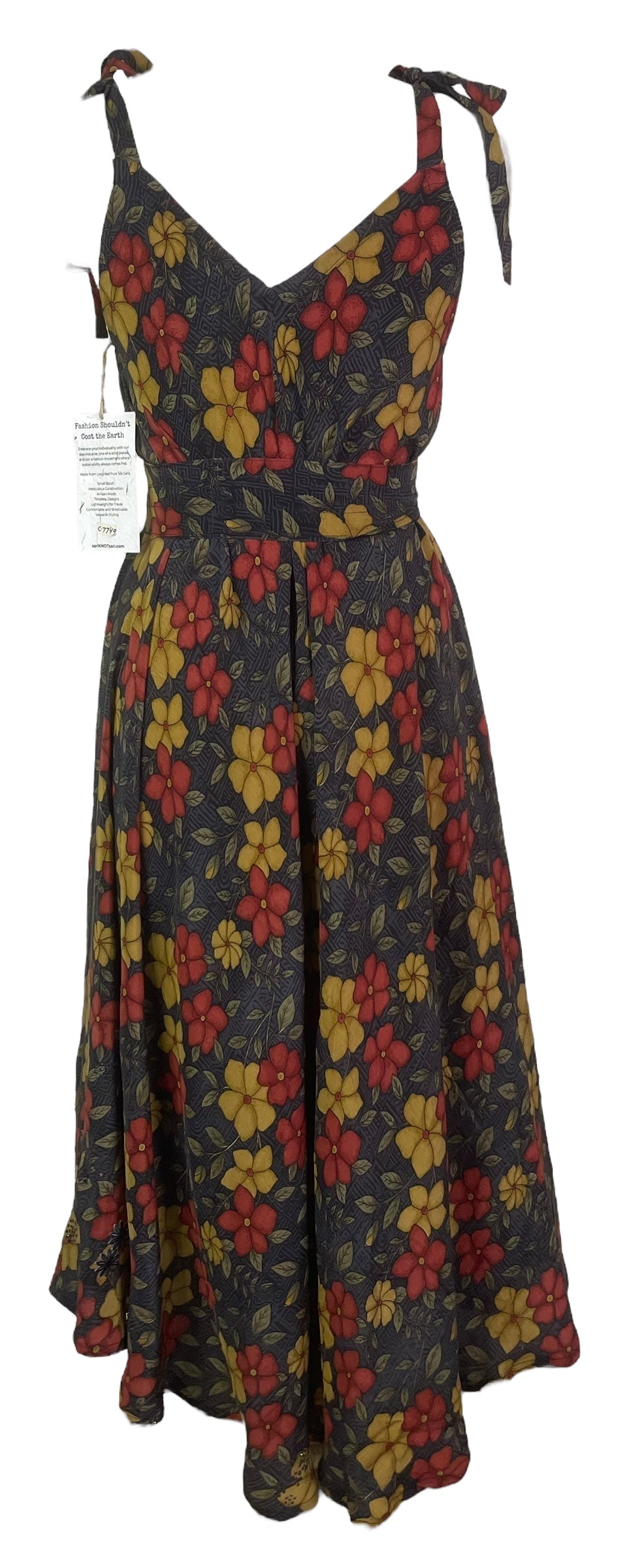 PRC7749 Avatar Pure Silk Maxi Dress with Belt