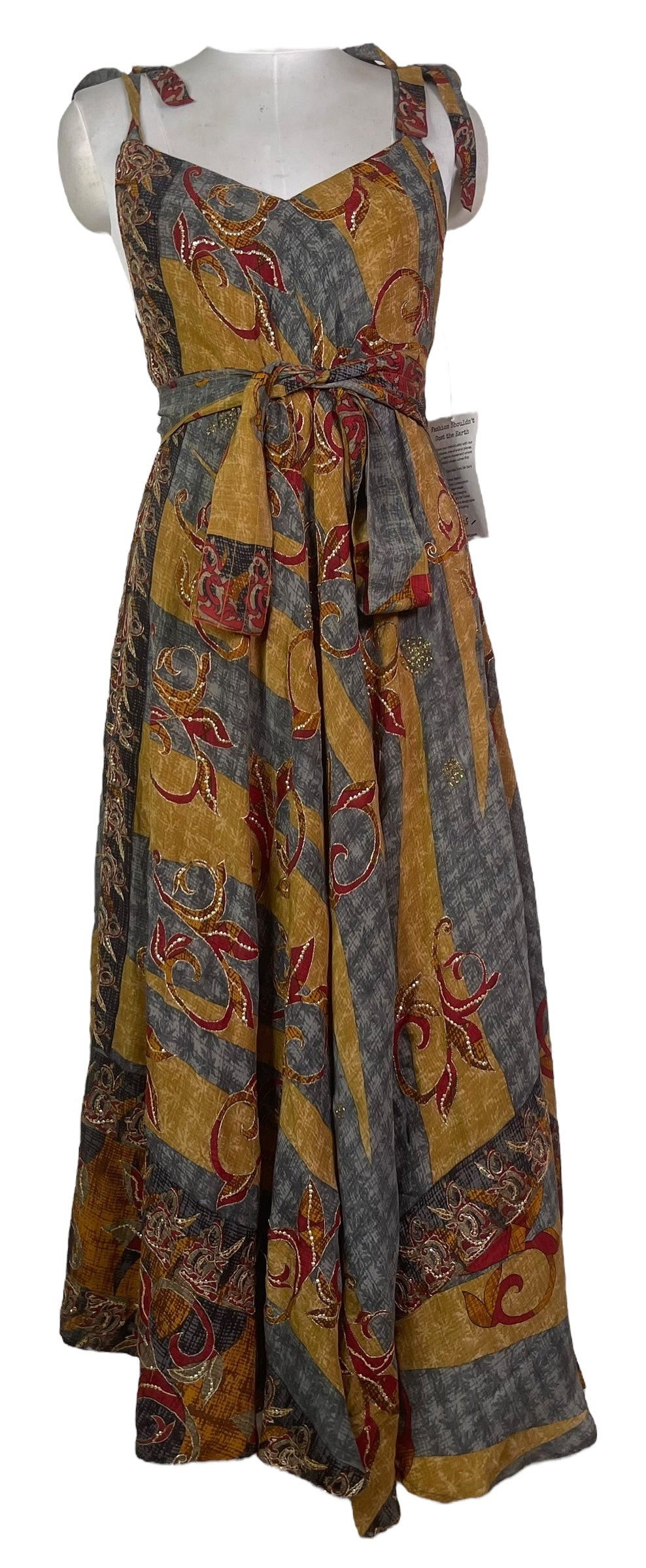 PRC7755 Avatar Pure Silk Maxi Dress with Belt