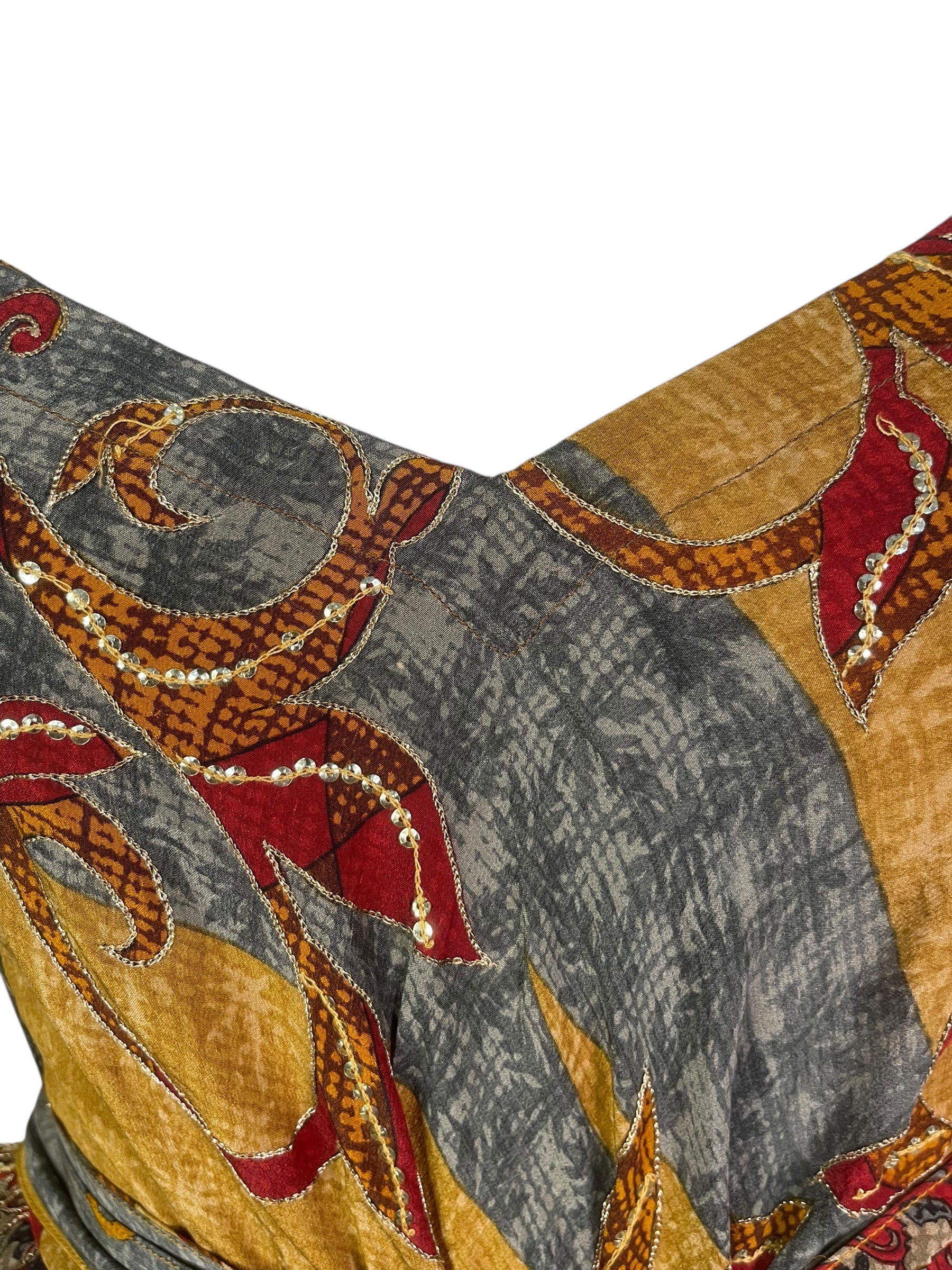 PRC7755 Avatar Pure Silk Maxi Dress with Belt