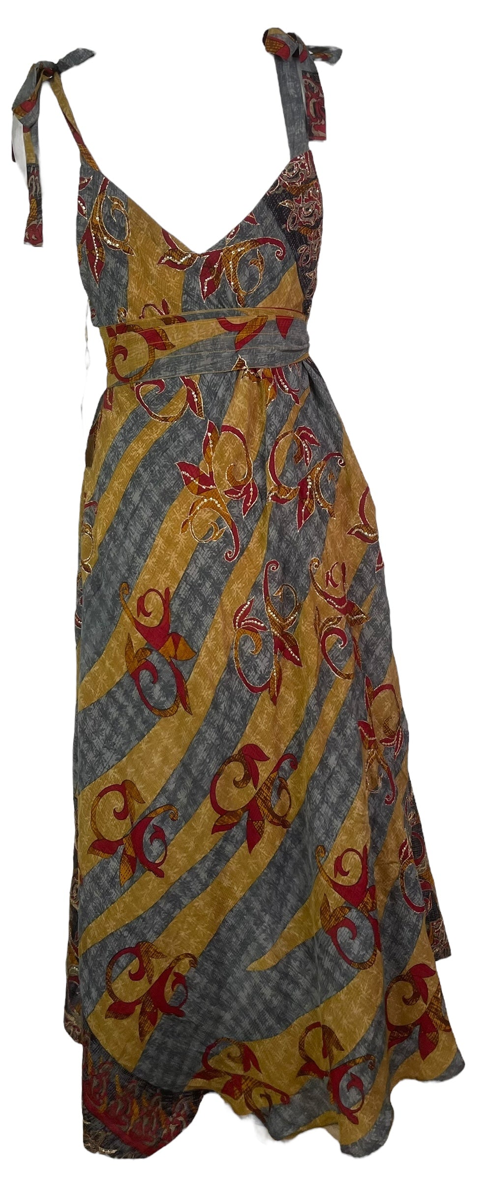 PRC7755 Avatar Pure Silk Maxi Dress with Belt