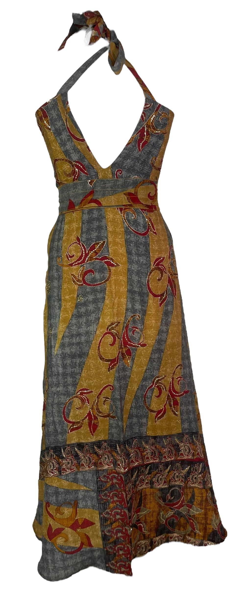 PRC7755 Avatar Pure Silk Maxi Dress with Belt