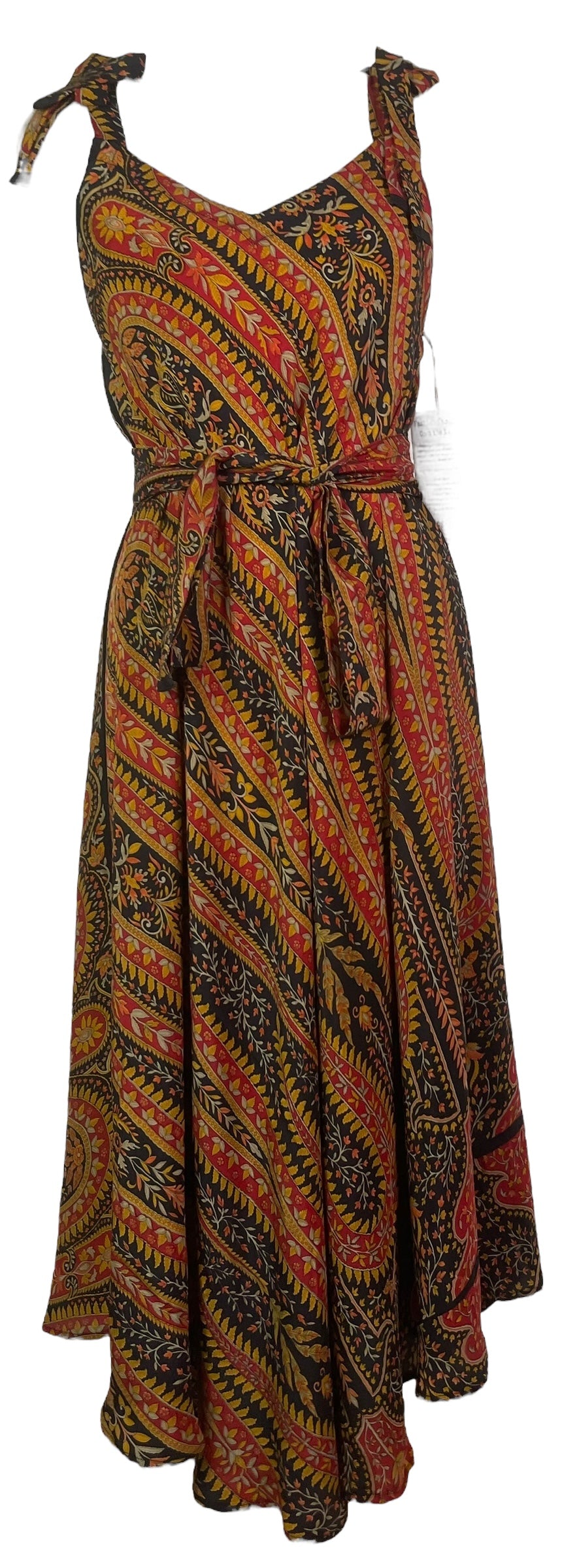 PRC8282 Avatar Pure Silk Maxi Dress with Belt