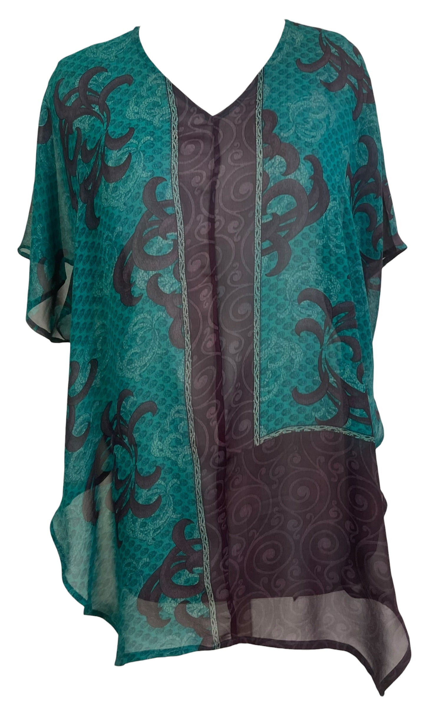 PRG8962 Sheer Wabi Sabi Pure Silk Waterfall Top
