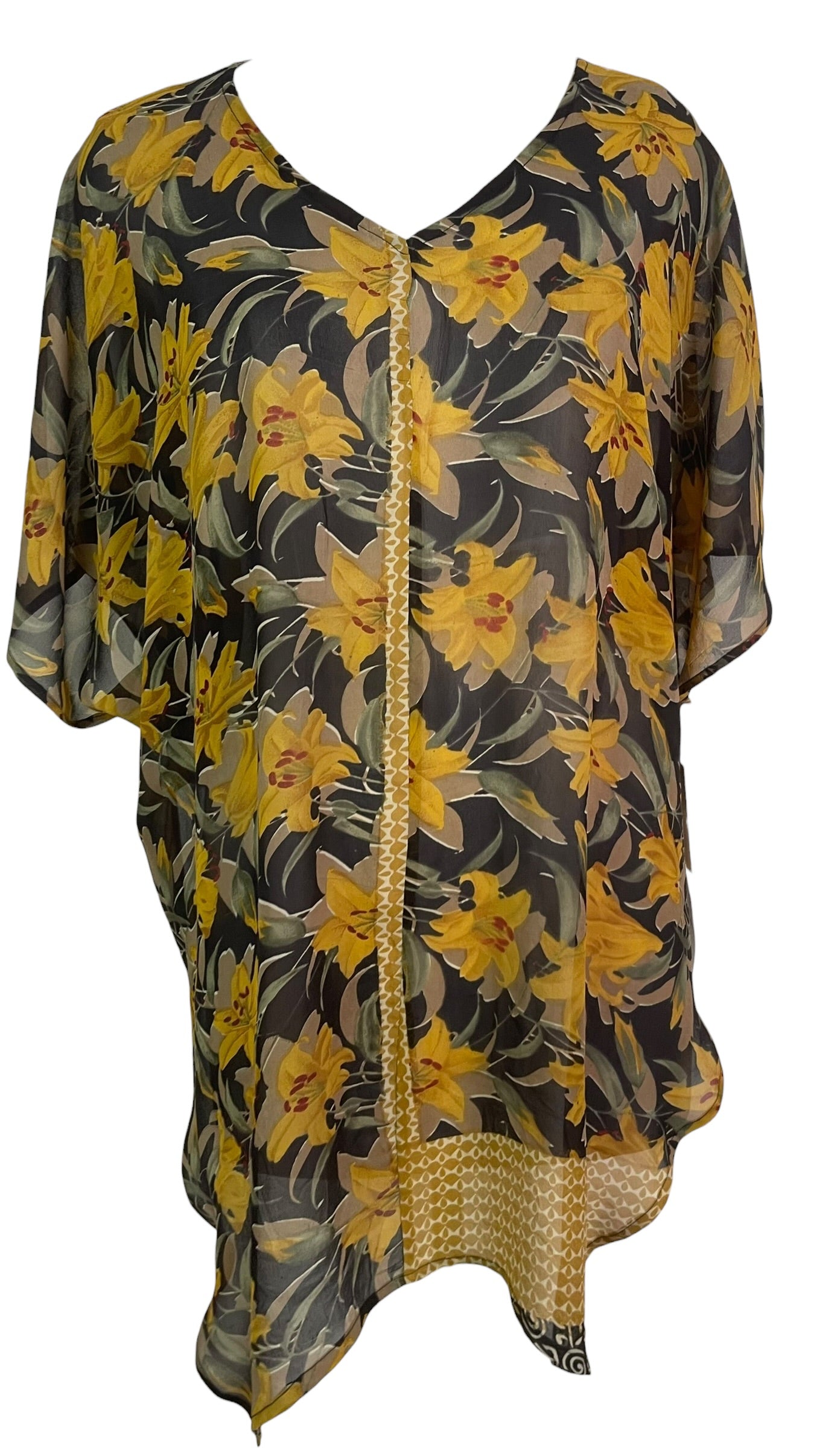 PRG9036 Sheer Wabi Sabi Pure Silk Waterfall Top