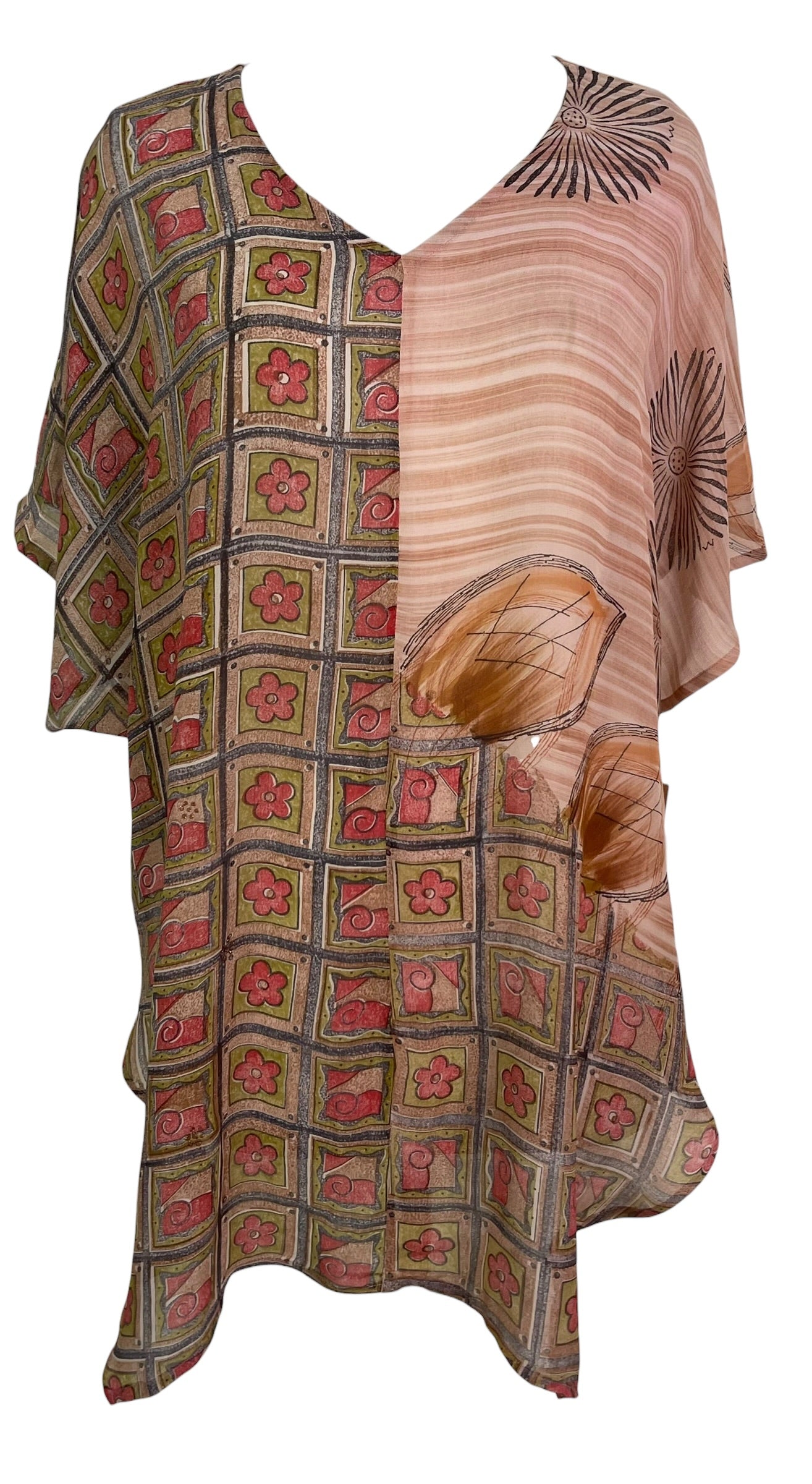 PRG9034 Sheer Wabi Sabi Pure Silk Waterfall Top