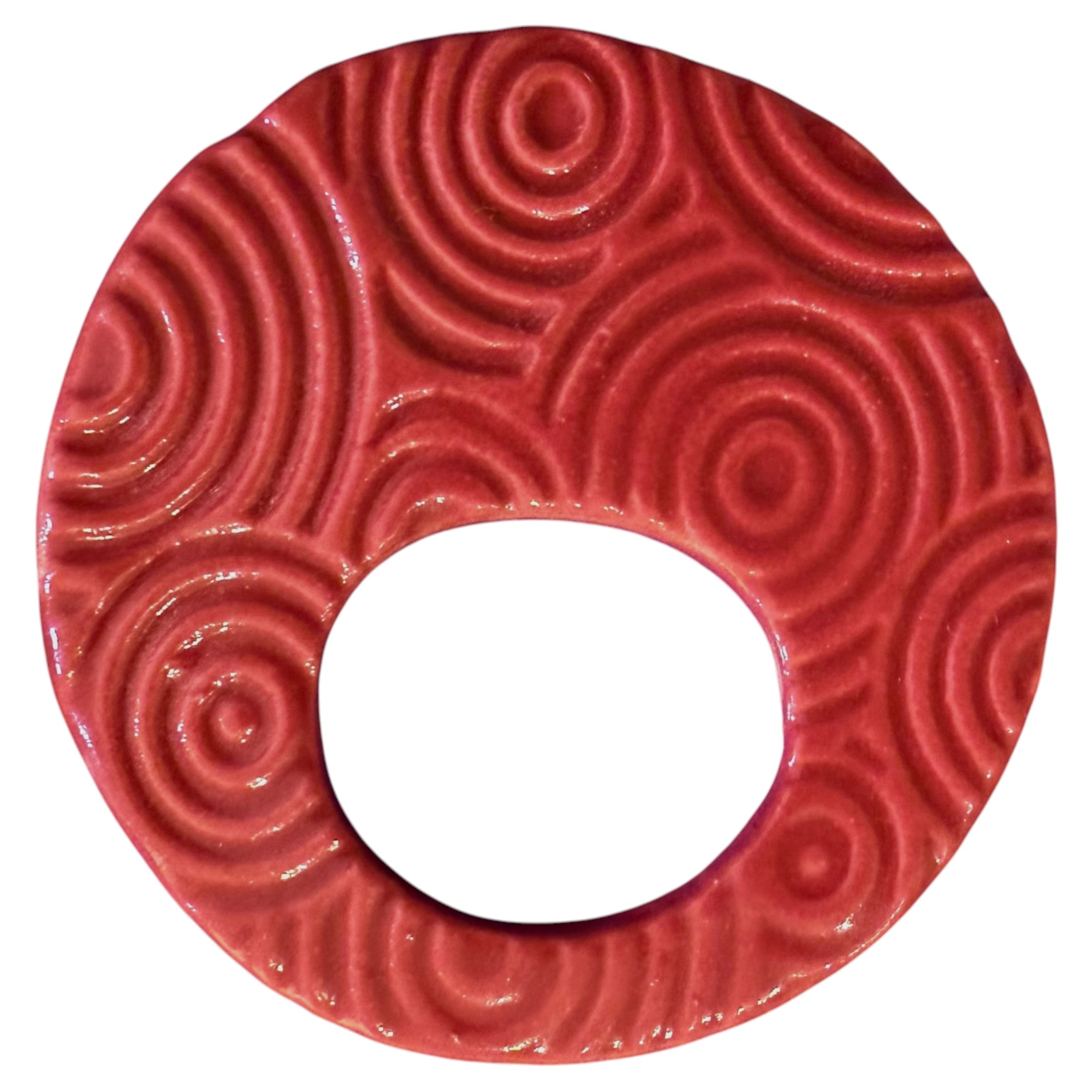 Red Swirls Ceramic Glasses Minder