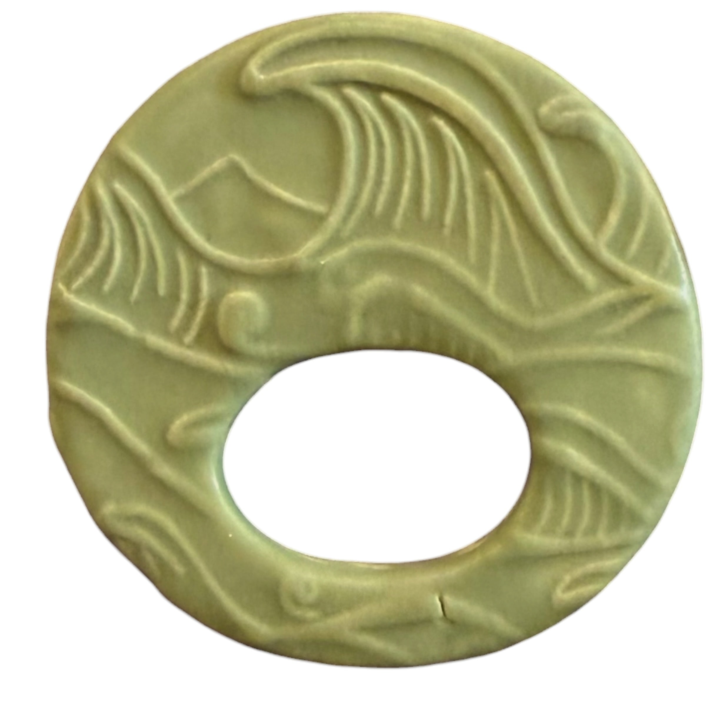 Lime Waves Ceramic Glasses Minder