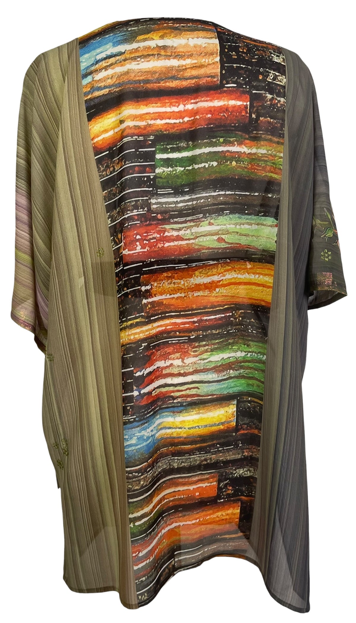 Releases Sunday at 8pm EST PRG9019 Sheer Avatar Pure Silk Kimono-Sleeved Jacket with Belt