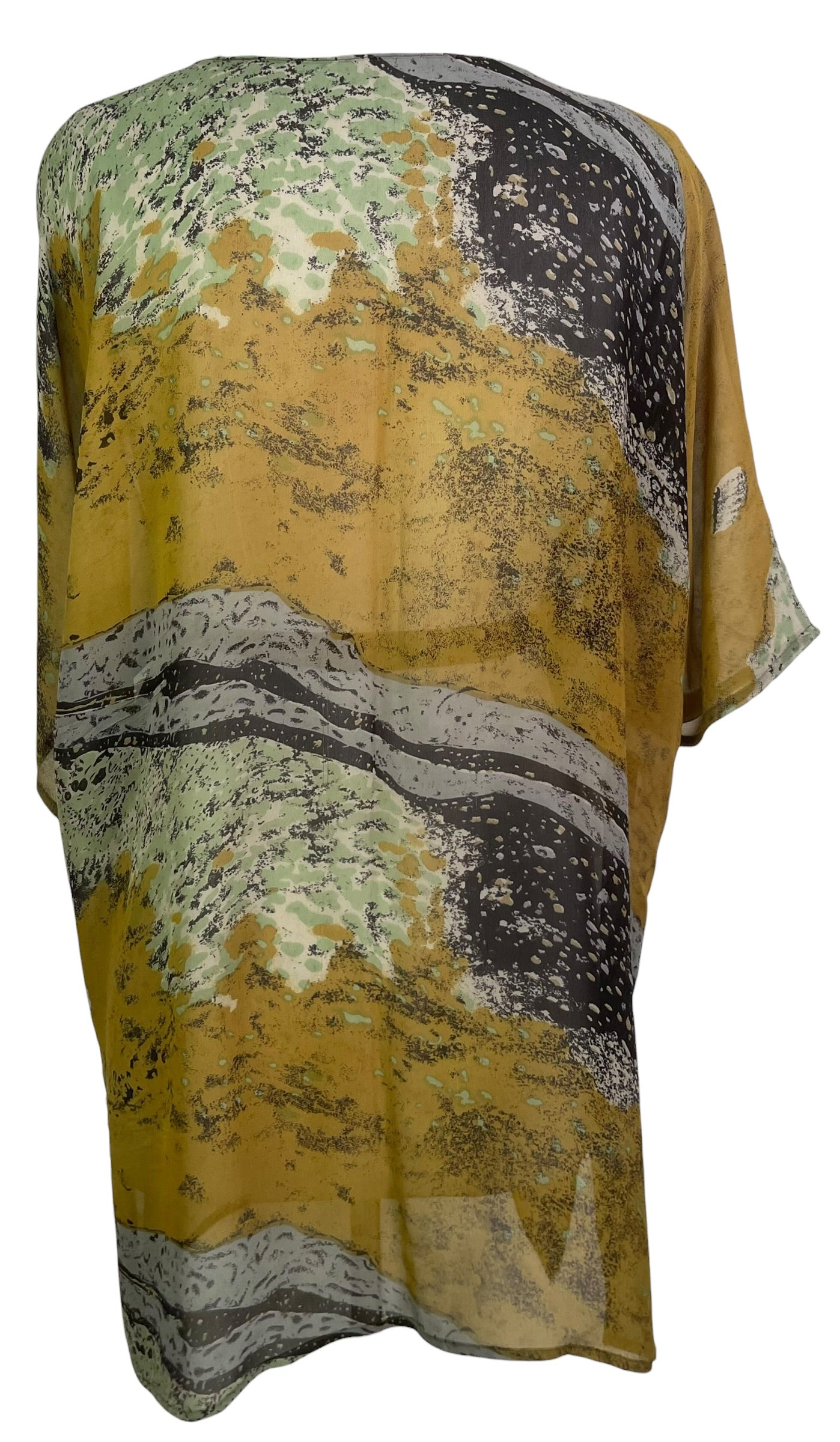 PRG9021 Sheer Avatar Pure Silk Kimono-Sleeved Jacket with Belt