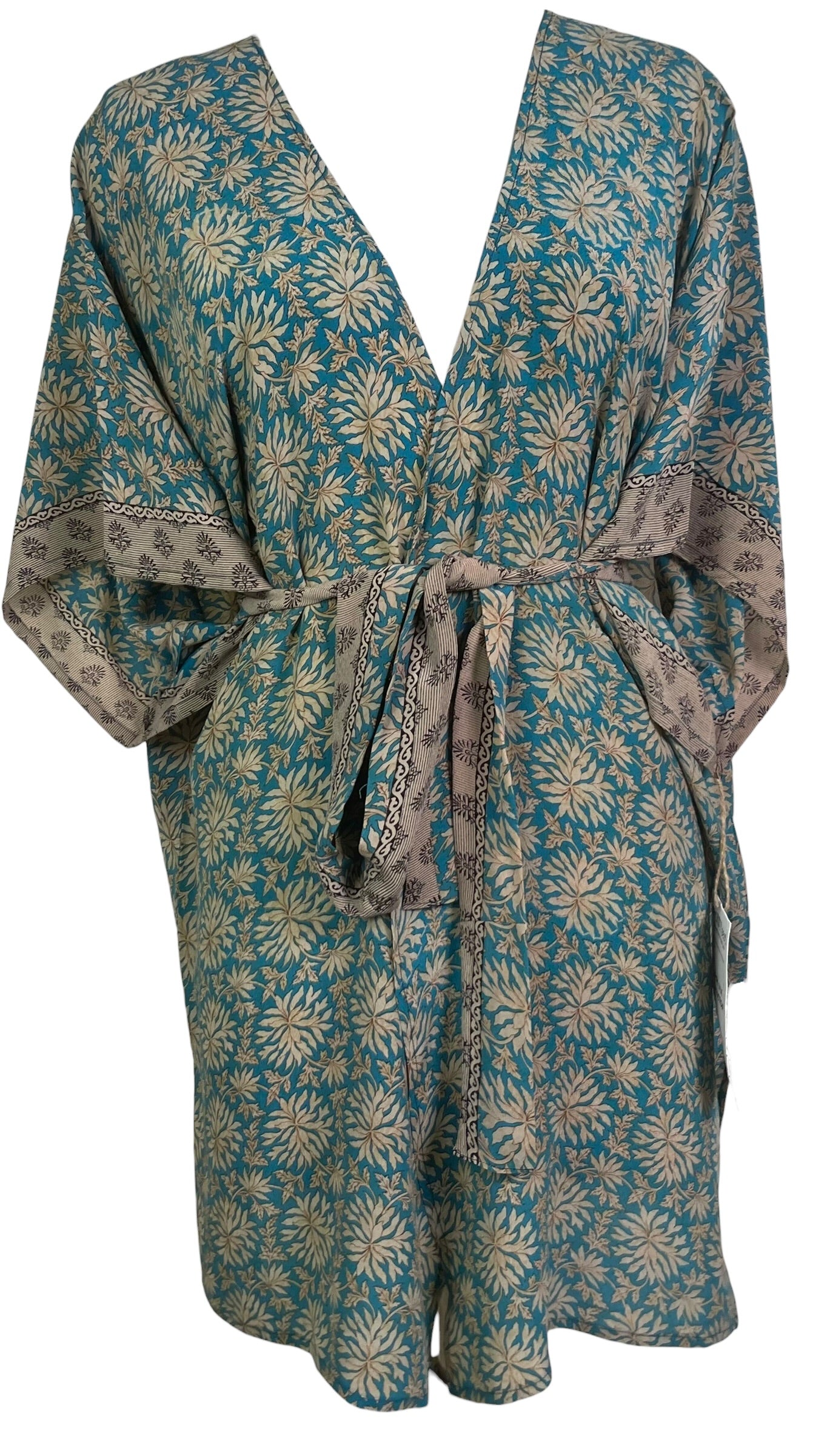 PRC9016 Avatar Pure Silk Kimono-Sleeved Jacket with Belt