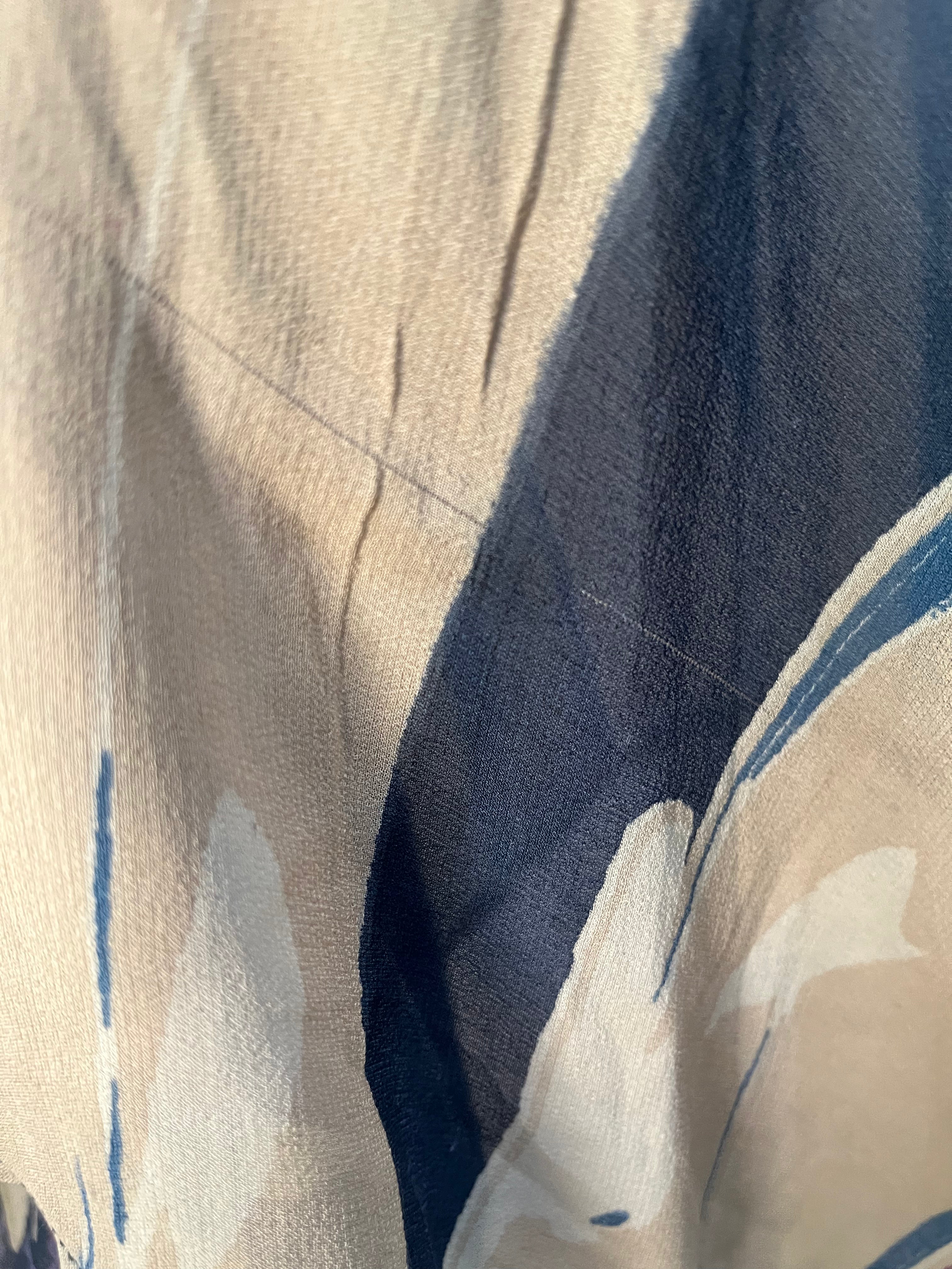 PREVIEW PRG8436 Sheer Wabi Sabi Pure Silk Sculptural Long Tunic Dress