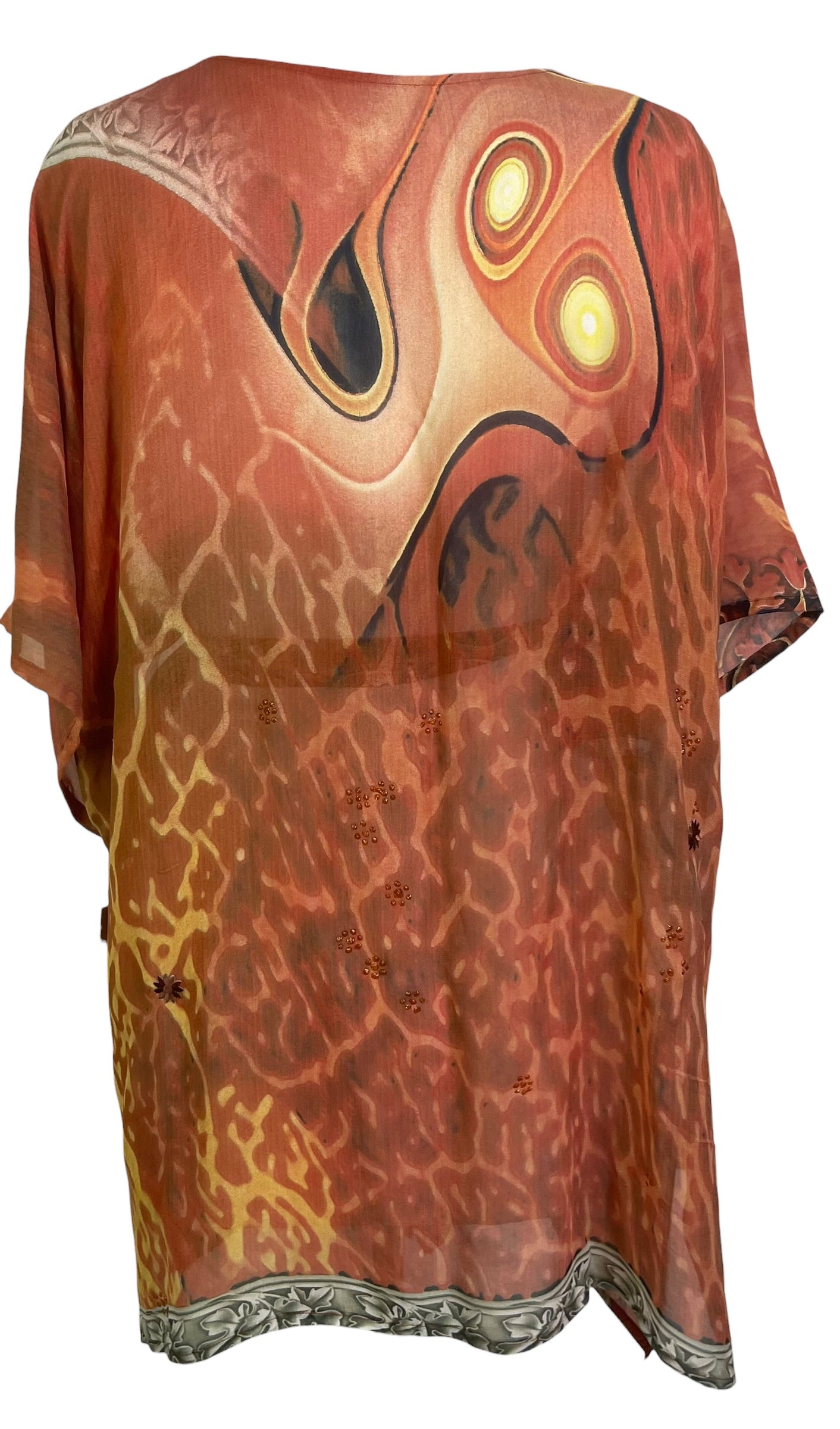 Releases Sunday at 8pm EST PRG9022 Sheer Wabi Sabi Pure Silk Kimono-Sleeved Jacket with Belt