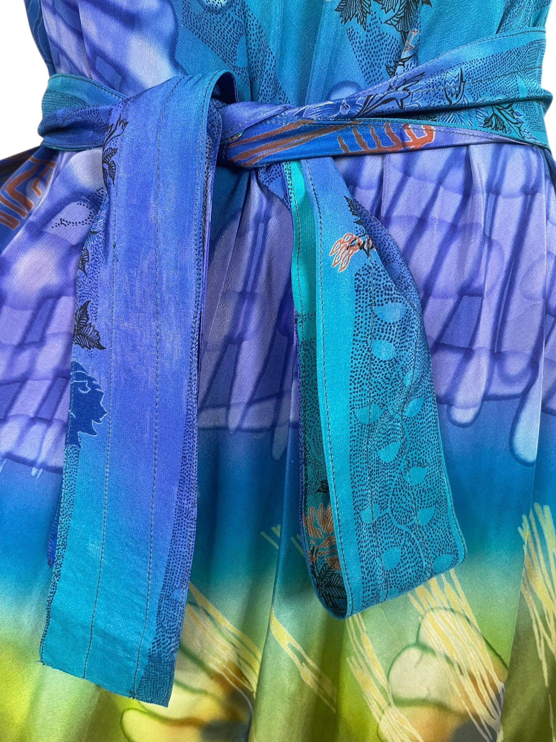 PRC8280 Wabi Sabi Pure Silk Maxi Dress with Belt