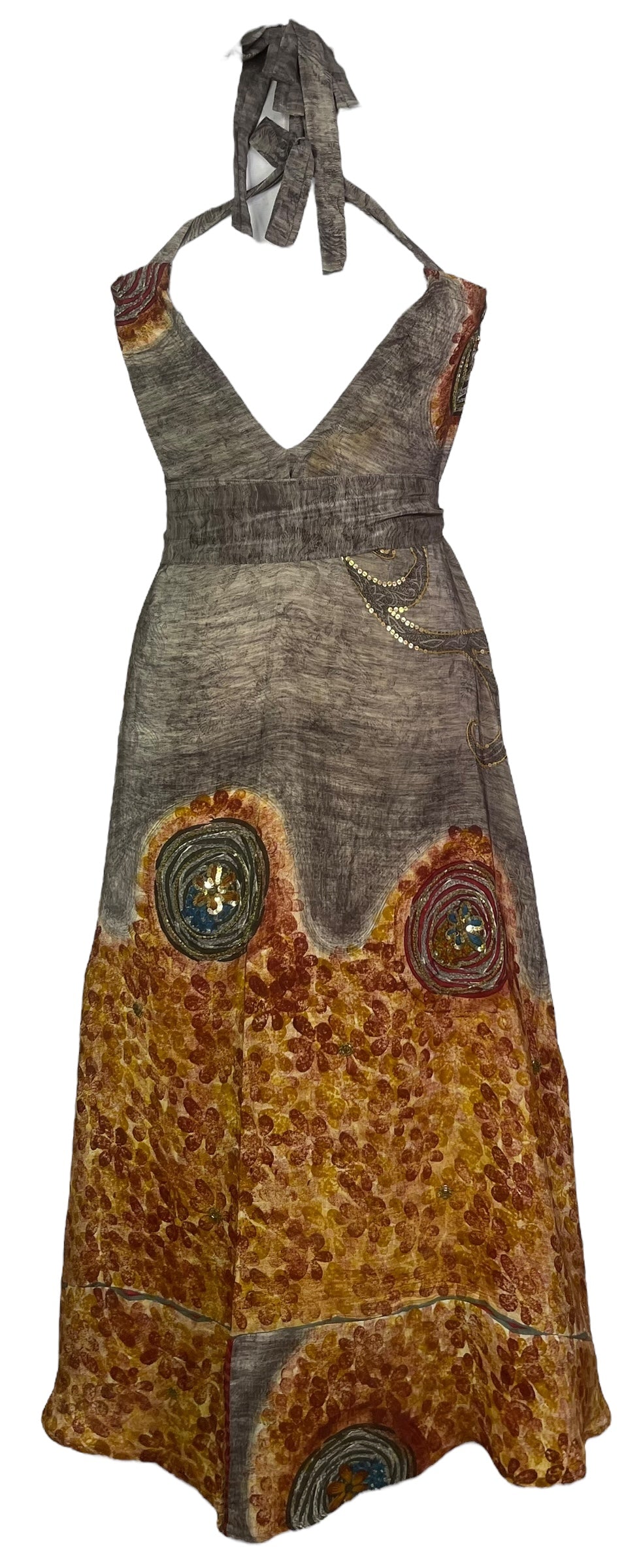 PRC8275 Wabi Sabi Pure Silk Maxi Dress with Belt