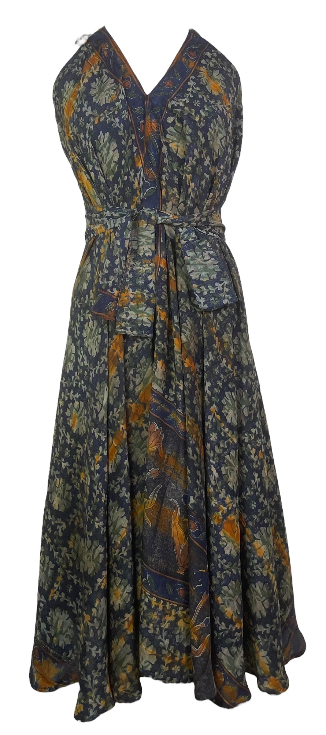 PRC8279 Wabi Sabi Pure Silk Maxi Dress with Belt