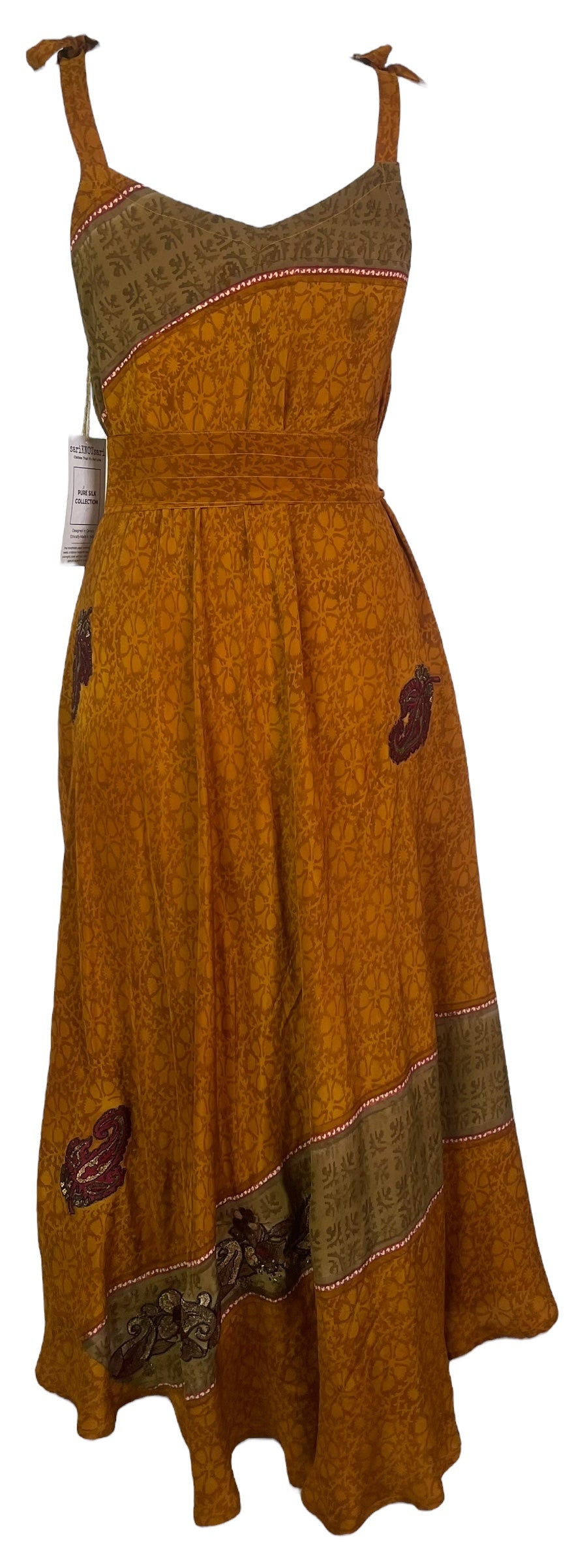 PRC8289 Wabi Sabi Pure Silk Maxi Dress with Belt