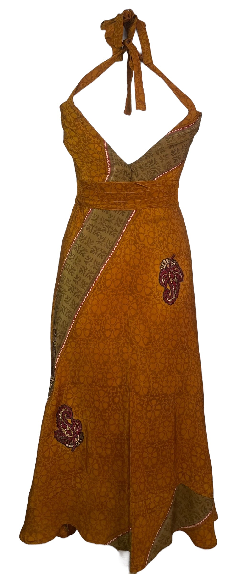 PRC8289 Wabi Sabi Pure Silk Maxi Dress with Belt