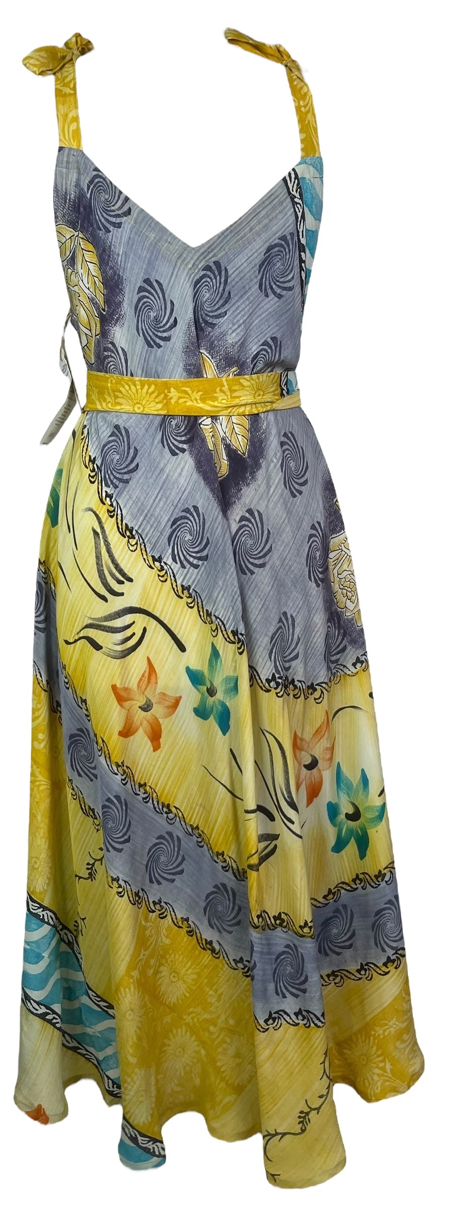 PRC8286 Wabi Sabi Pure Silk Maxi Dress with Belt