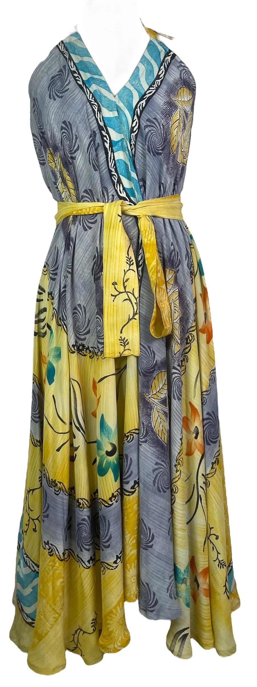 PRC8286 Wabi Sabi Pure Silk Maxi Dress with Belt