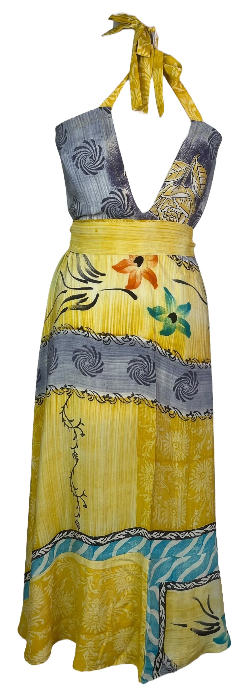 PRC8286 Wabi Sabi Pure Silk Maxi Dress with Belt