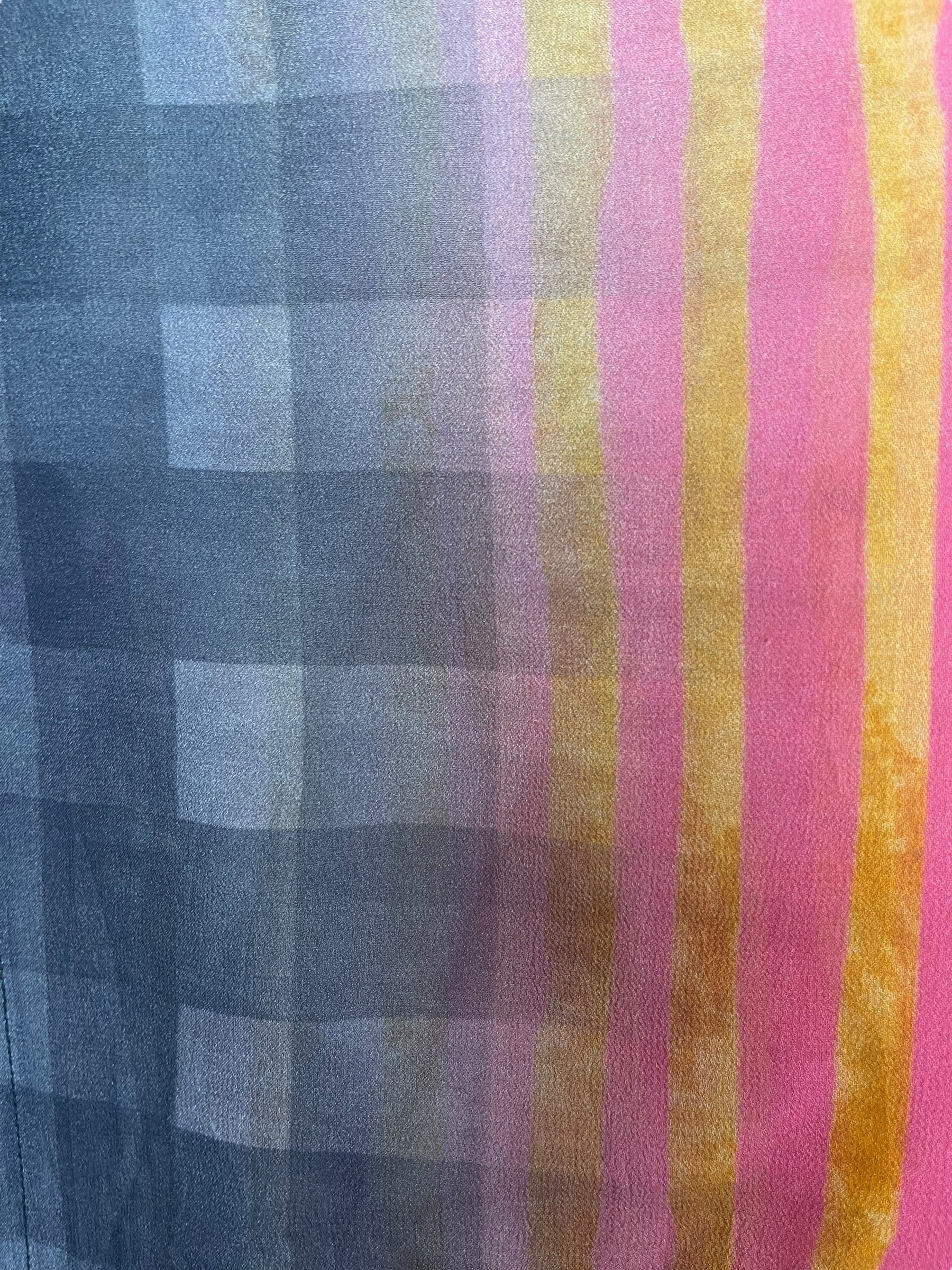 PRG8051 Sheer Avatar Long Pure Silk Kimono Sleeved Duster with Belt