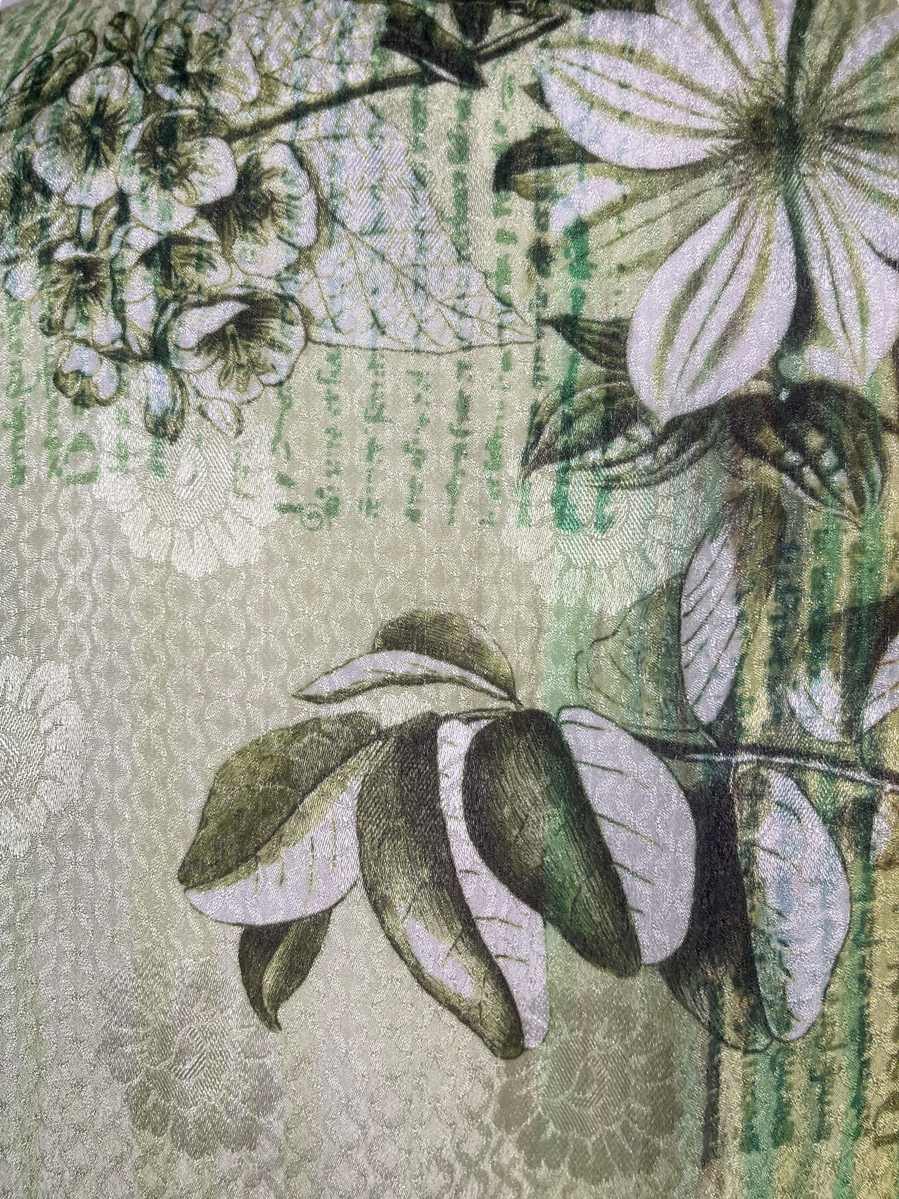 PRG8263 Sheer Avatar Long Pure Silk Kimono Sleeved Duster with Belt