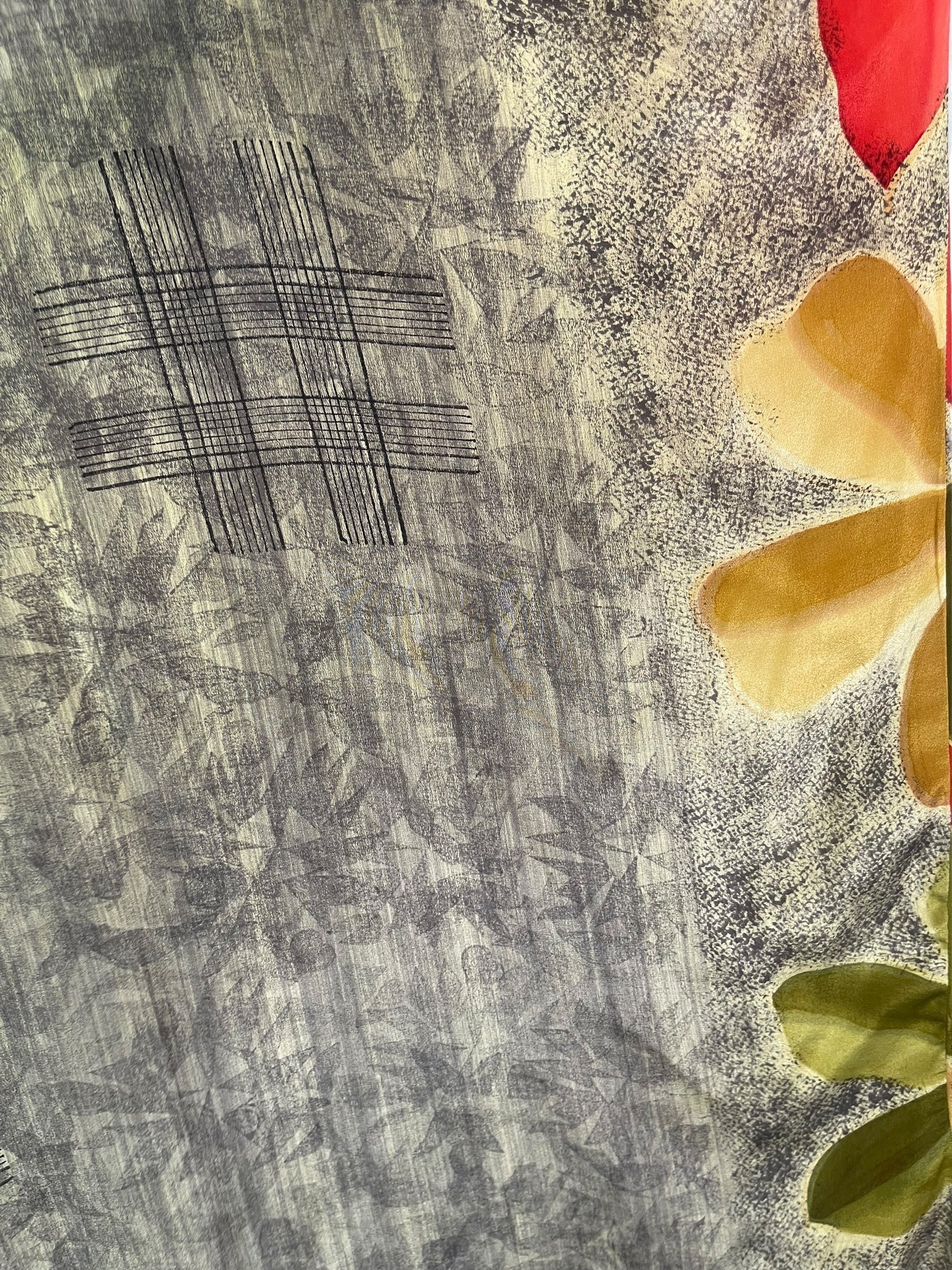 PRC8207 Avatar Long Pure Silk Kimono Sleeved Duster with Belt