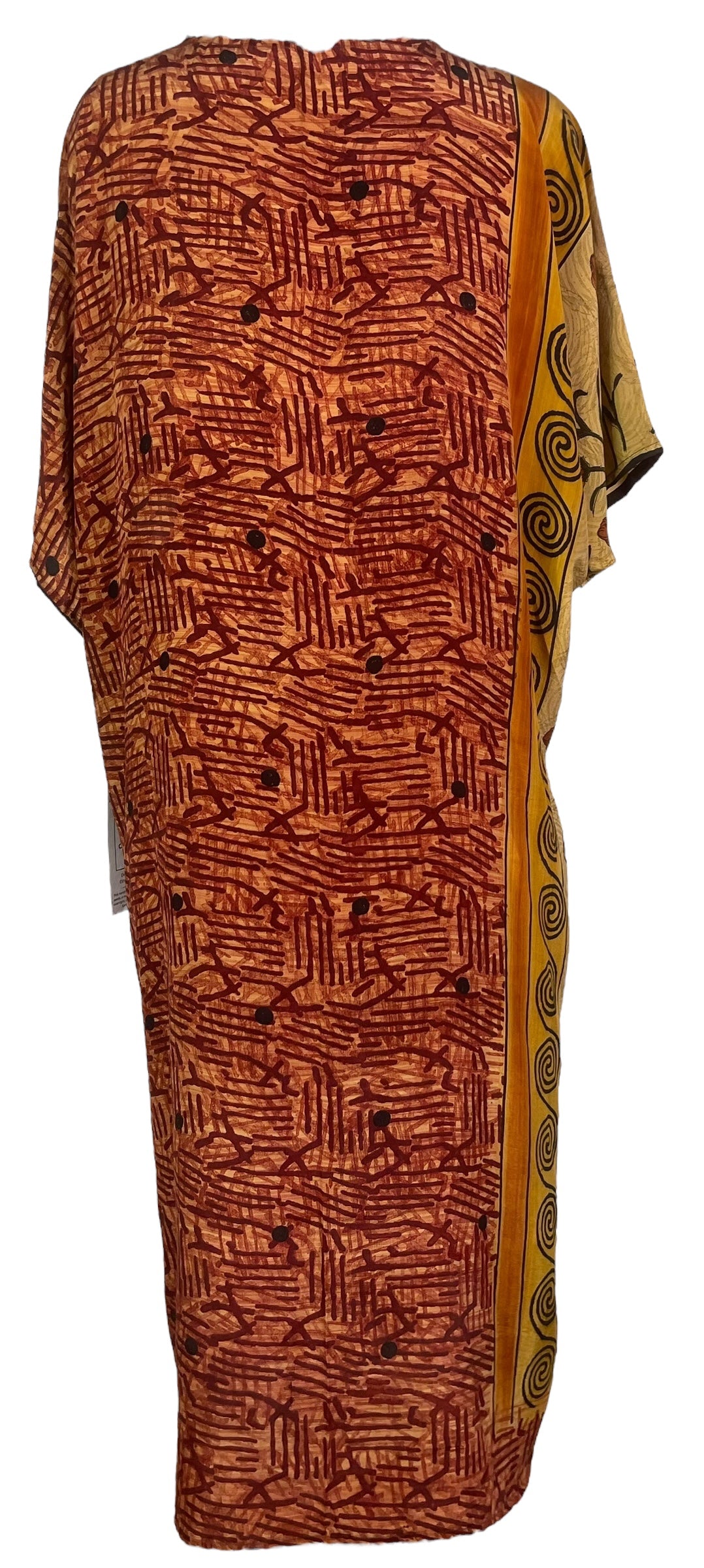 PRC8243 Avatar Long Pure Silk Kimono Sleeved Duster with Belt