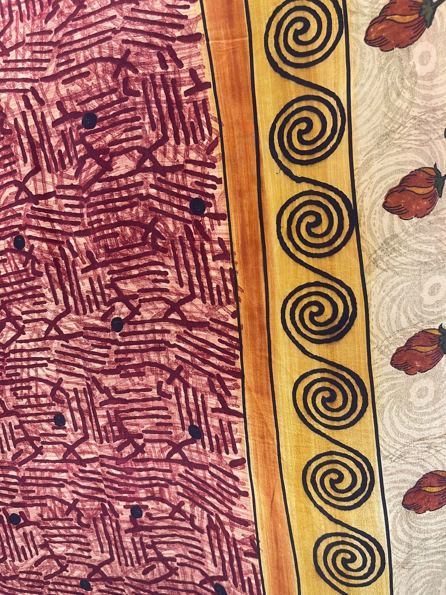 PRC8243 Avatar Long Pure Silk Kimono Sleeved Duster with Belt