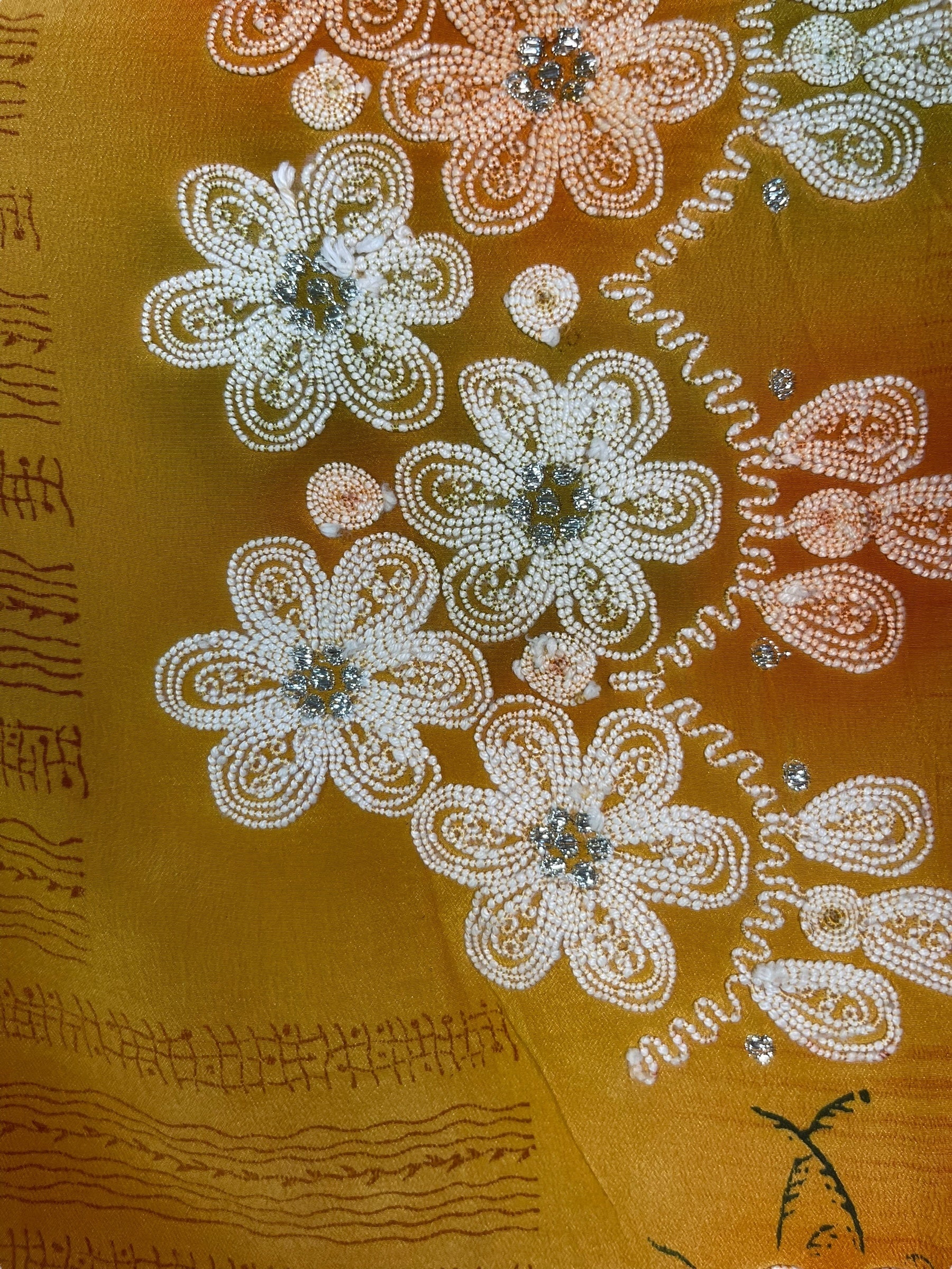 PRC8244 Avatar Long Pure Silk Kimono Sleeved Duster with Belt